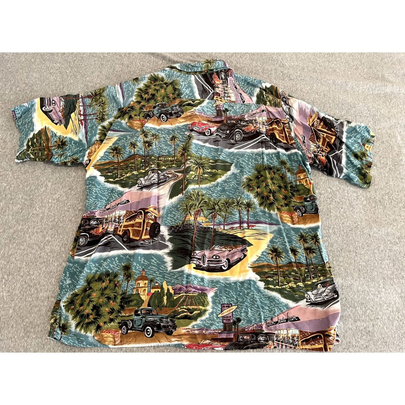 Reyn Spooner Reyn Spooner California Classic Cars Rayon Hawaiian Shirt Medium/Large Hip Santana? Size US M / EU 48-50 / 2 - 6 Thumbnail