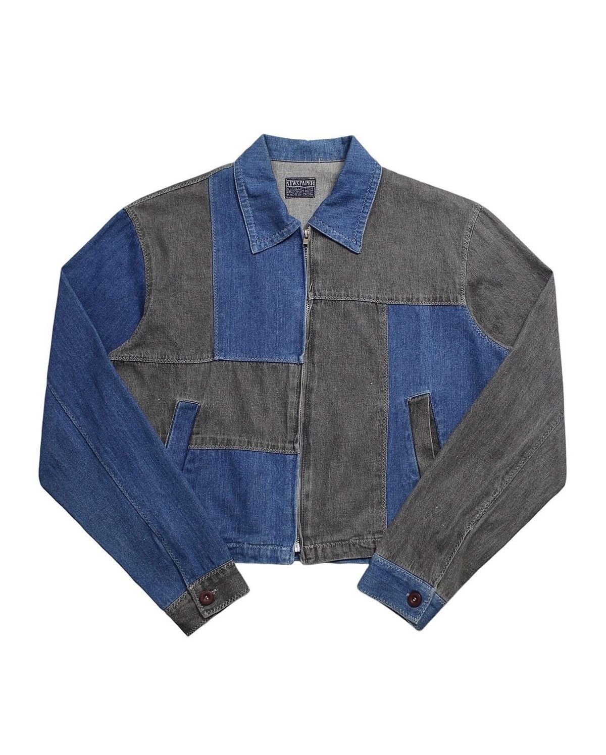 Hysteric Glamour 2000S NEWSPAPER DESIGNED BY KEIZ PATCHWORK DENIM JACKET Size US M / EU 48-50 / 2 - 1 Thumbnail