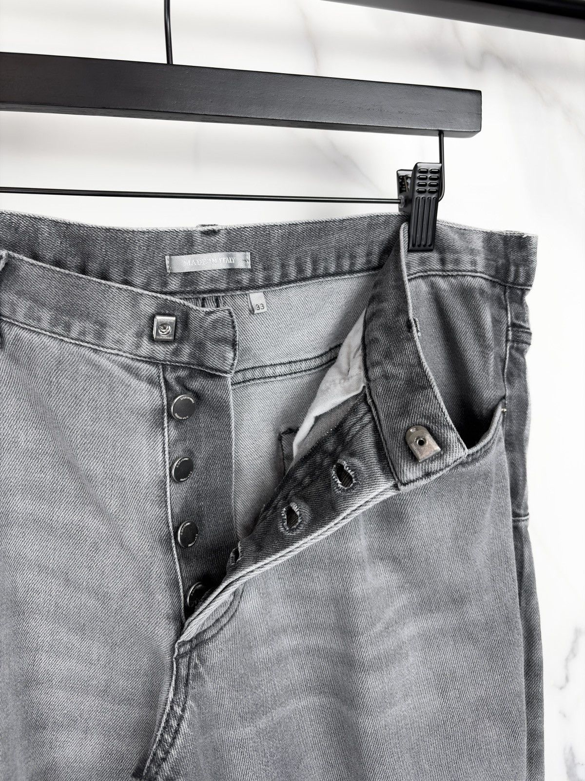 Dior Dior Homme Faded Gray Side Stripe Denim Jeans Whiskered Size US 33 - 6 Thumbnail
