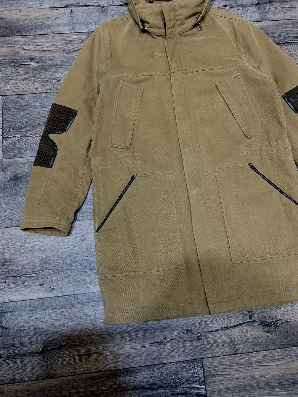 Hugo × Hugo Boss Vintage Hugo Boss Long Brown Thick Cotton Parka Jacket Size US M / EU 48-50 / 2 - 2 Thumbnail