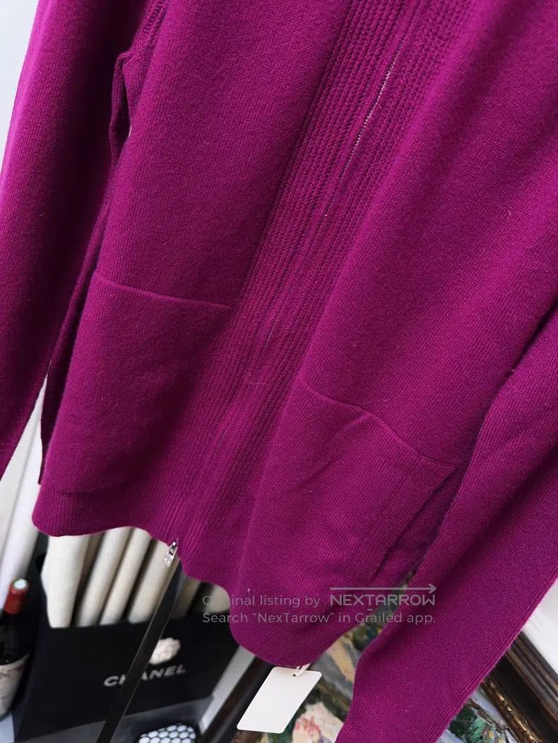Loro Piana Loro Piana Purplish-red, full cashmere knitted coat Size XS / US 0-2 / IT 36-38 - 4 Thumbnail