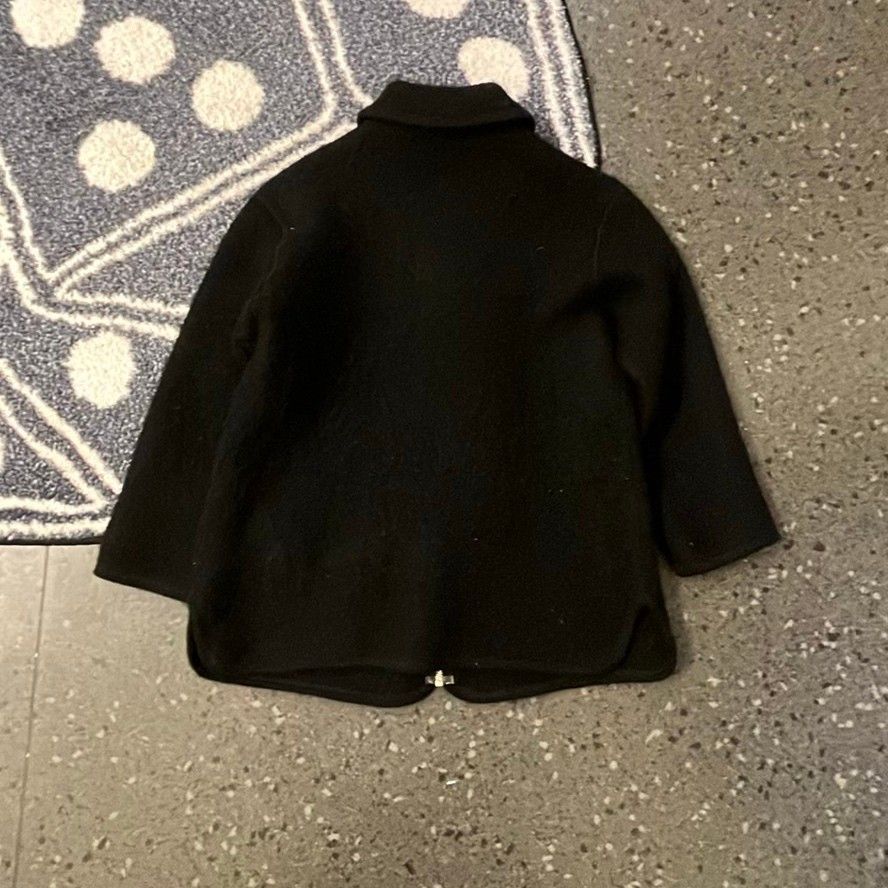 Japanese Brand Vintage Balenciaga Black Wool Coat with Pearl silver Size US S / EU 44-46 / 1 - 6 Thumbnail