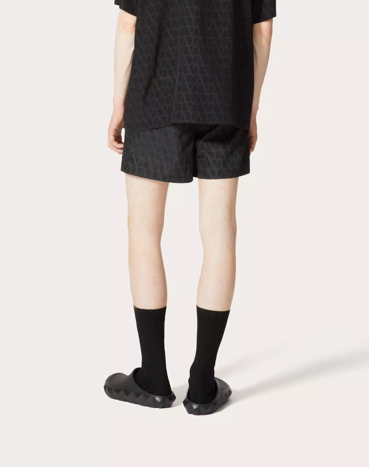 Valentino oc11z0725 Nylon Swimsuit With Iconographe Print in Black Size US 36 / EU 52 - 6 Thumbnail