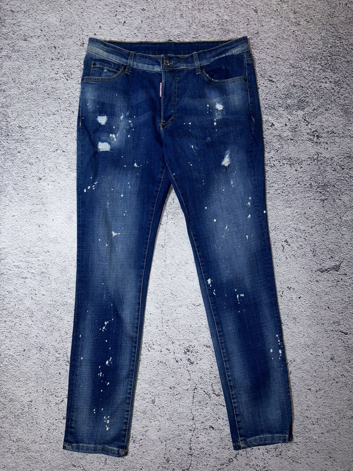 Dsquared2 DSQ2 Dsquared2 Slim Jean “D-6190” Distressed Paint-Splatter Size US 32 / EU 48 - 2 Thumbnail