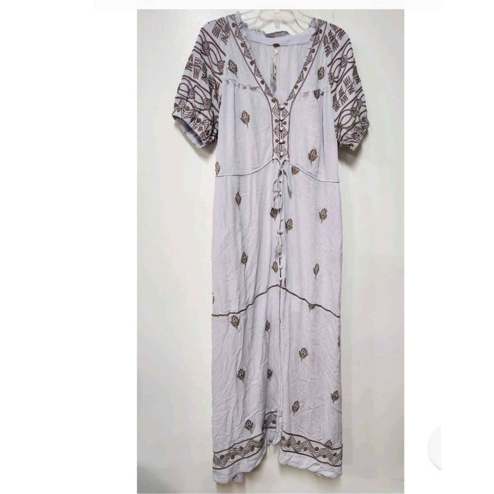 Free People New Free People Riley Embroidered Midi Dress $188 XS 0/2 Size XS / US 0-2 / IT 36-38 - 3 Thumbnail