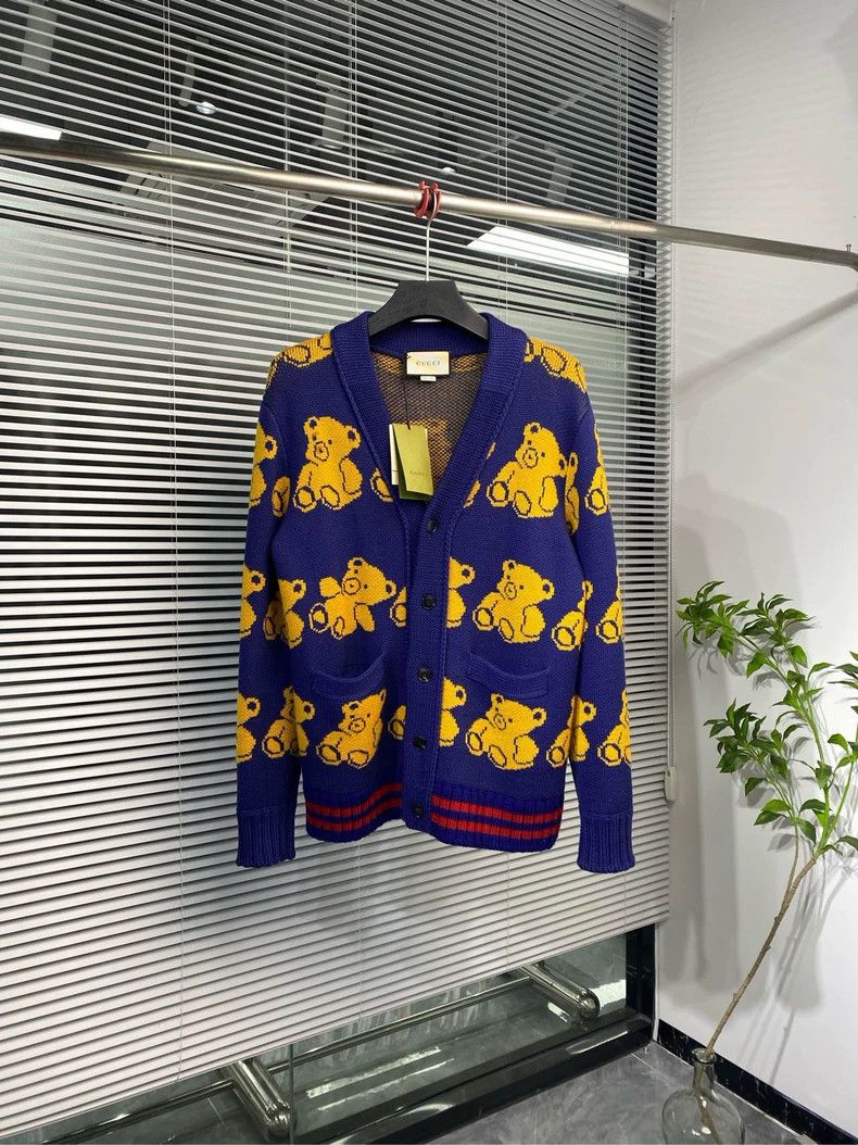 Gucci Gucci Bear Print Knitted Cardigan Size US S / EU 44-46 / 1 - 1 Thumbnail