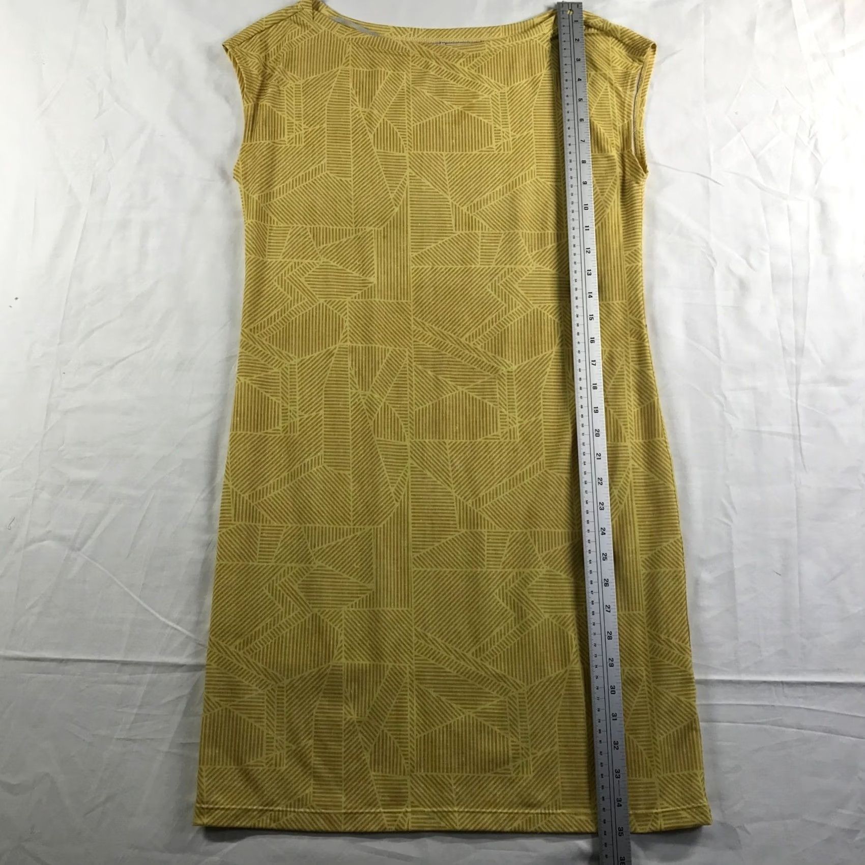 Prana Prana Womens Yellow Geometric Shift Dress Boat Neck XS Size XS / US 0-2 / IT 36-38 - 2 Thumbnail