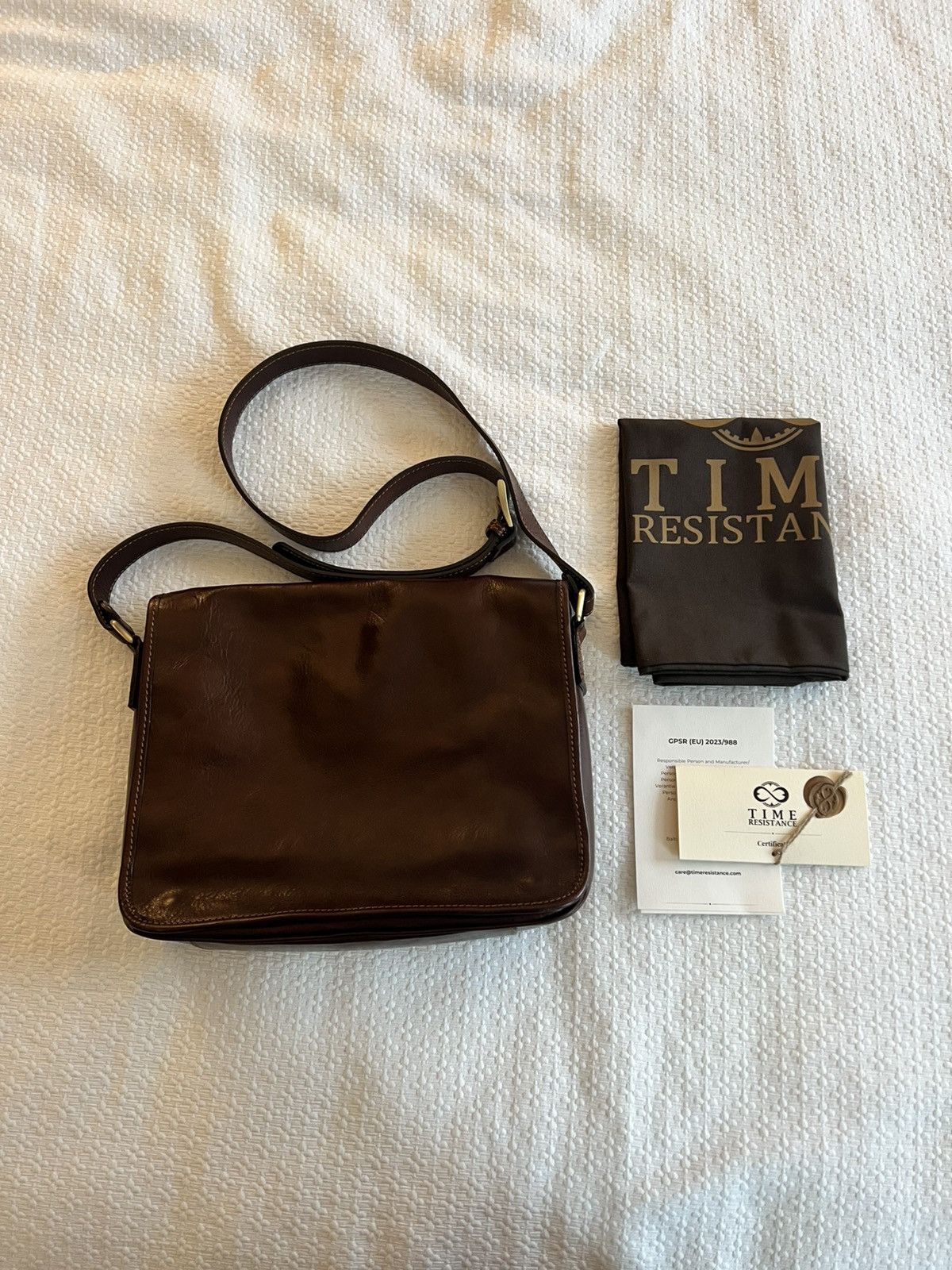 Other Time Resistance Brown Leather Crossbody Bag Size ONE SIZE - 9 Thumbnail