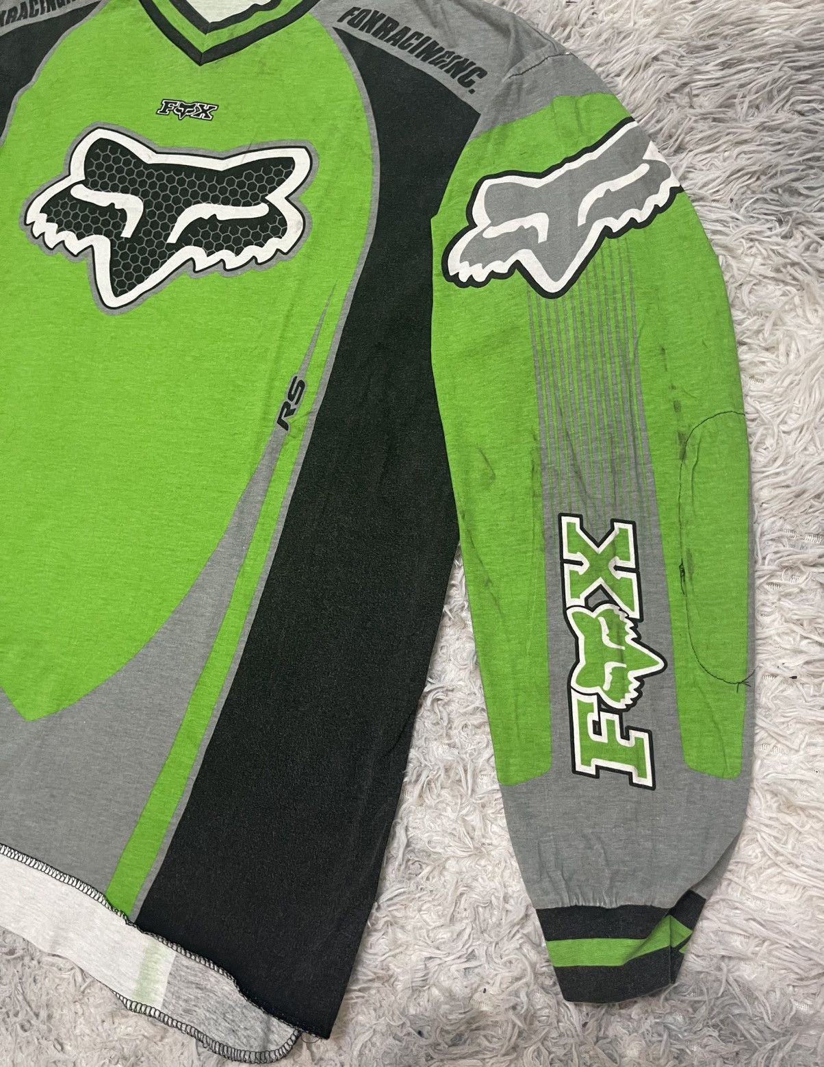 Fox Racing VINTAGE FOX RACING SHIRT GREEN COLOUR RARE Size US L / EU 52-54 / 3 - 5 Thumbnail