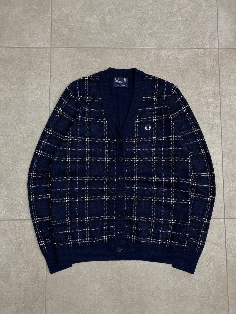 Fred Perry Fred Perry Merino Wool Check Cardigan Buttons Sweater Size M / US 6-8 / IT 42-44 - 1 Thumbnail