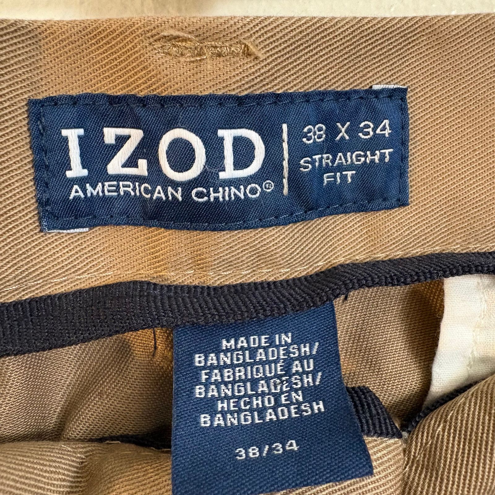 Izod Izod American Chino Brown Straight Fit Dress Pants Size US 38 / EU 54 - 6 Thumbnail