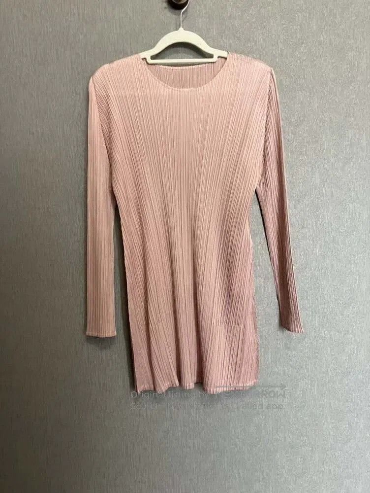 Issey Miyake Issey Miyake Pink Long-Sleeve Top Size L / US 10 / IT 46 - 2 Thumbnail