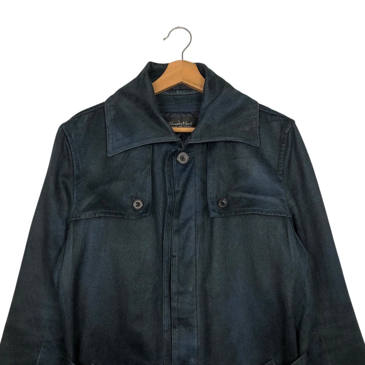 Japanese Brand Tornado Mart Archive Black Denim Trench Coat w/ Belt Size US L / EU 52-54 / 3 - 4 Thumbnail