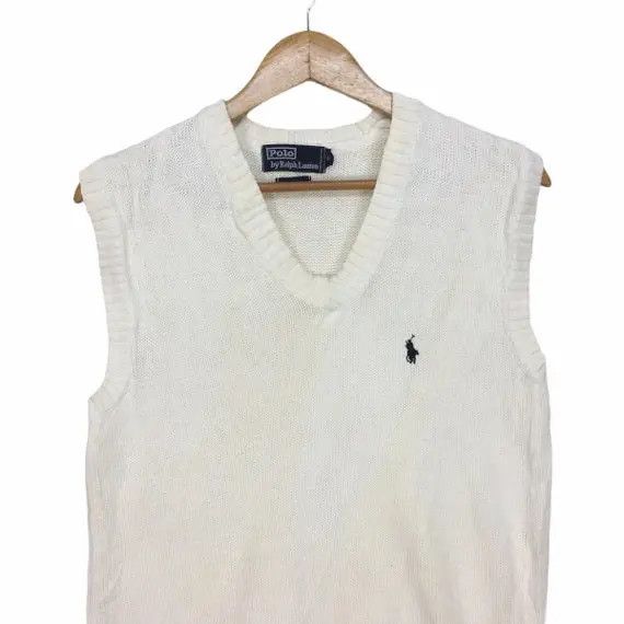 Polo Ralph Lauren Vtg 90' POLO RALPH LAUREN Small Pony Knitwear Sweater Tank Size US L / EU 52-54 / 3 - 2 Thumbnail