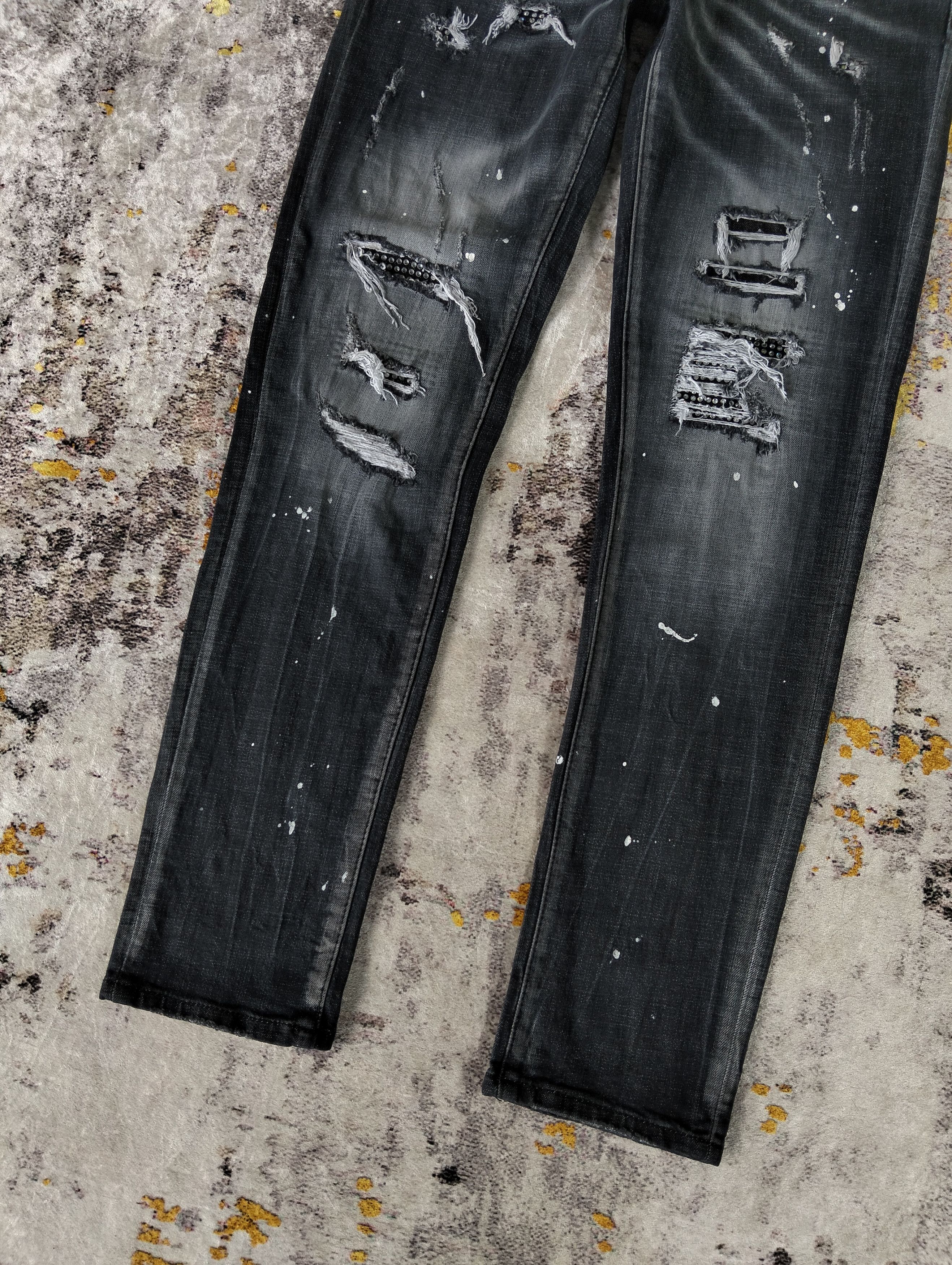 Dsquared2 Distressed Dsquared2 Paint Splatter Rhinestone Skinny Jeans Size US 32 / EU 48 - 8 Thumbnail