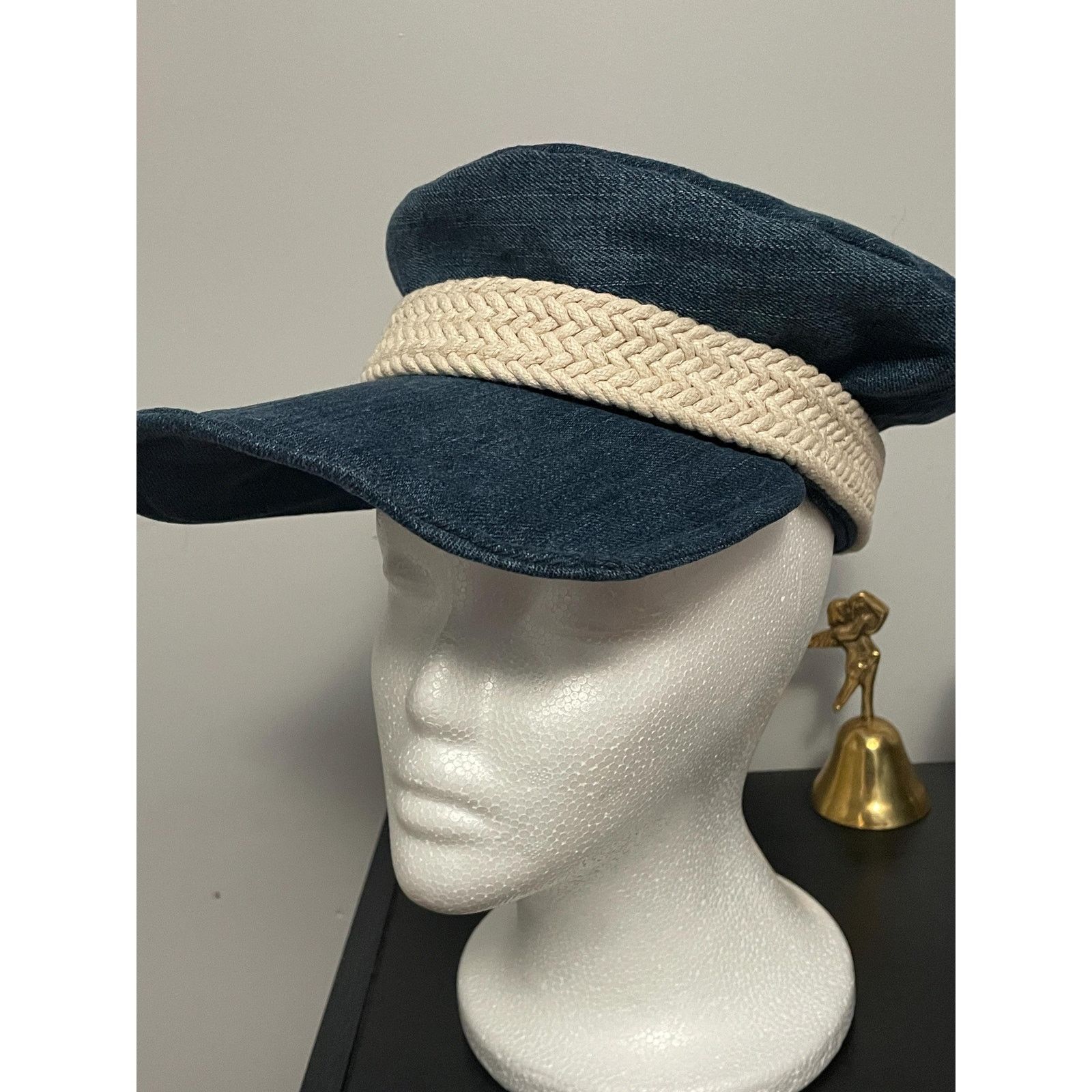 Other Handmade Denim Cap Small, Imperfect Artisan Piece, OOAK Size ONE SIZE - 6 Thumbnail