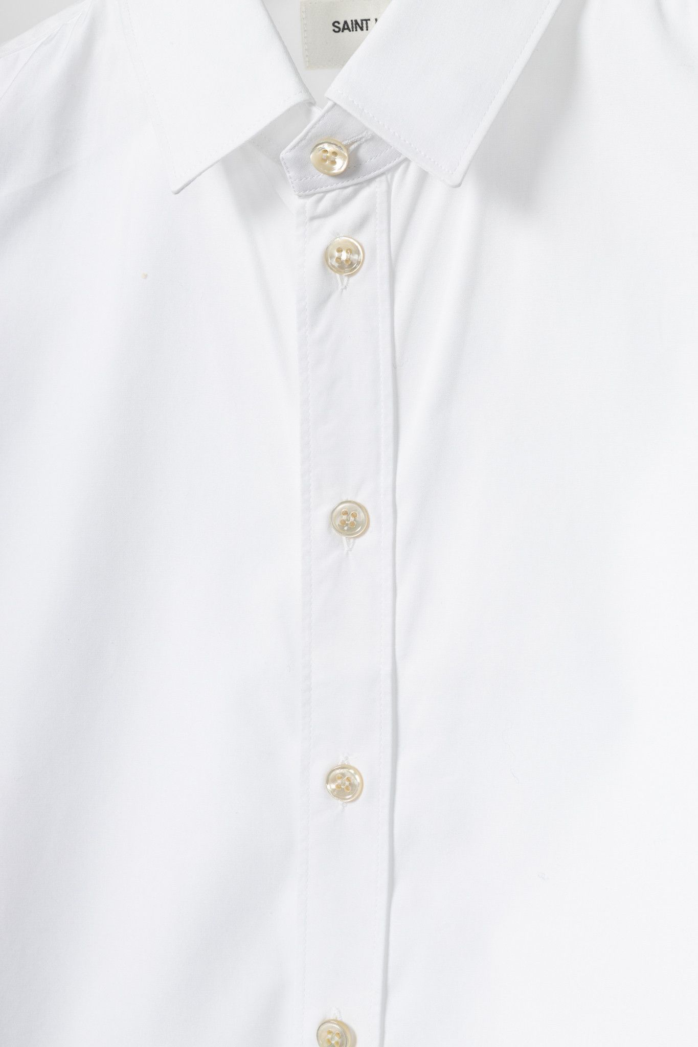 Saint Laurent Paris Saint Laurent White Cotton-Poplin Buttoned Shirt Size S / US 4 / IT 40 - 7 Thumbnail