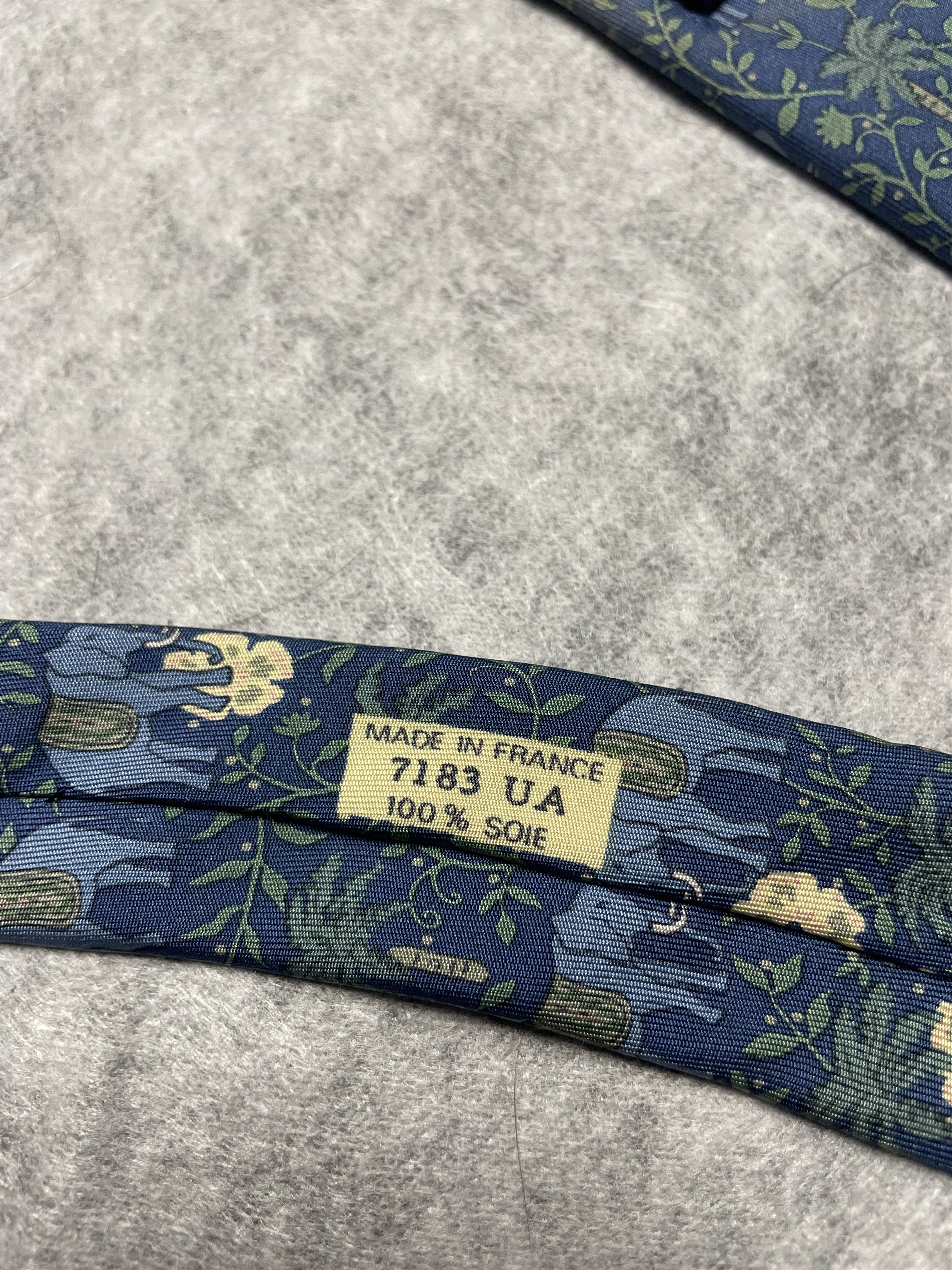 Hermes HERMES Paris 7183 UA Mustard Elephant Palm Floral Silk Tie Size ONE SIZE - 6 Thumbnail