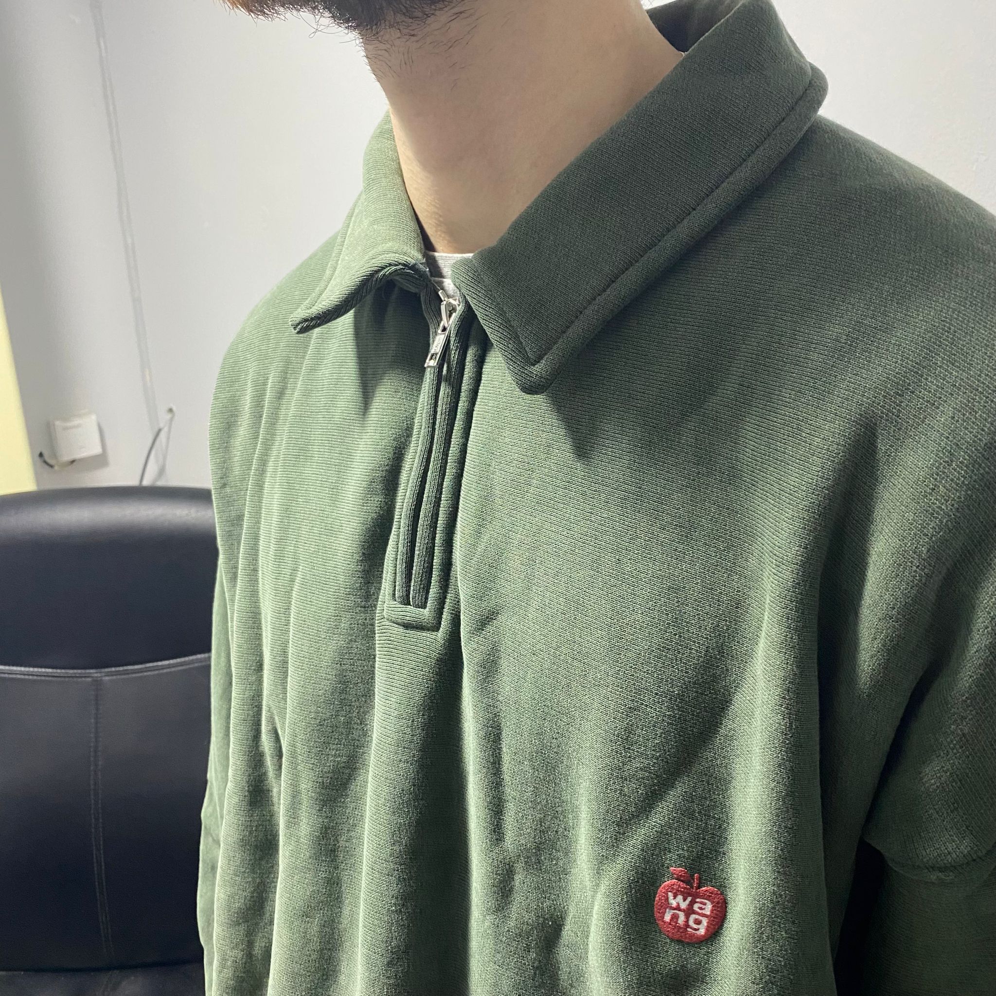 Alexander Wang Green Half Zip Glitter Logo Polo Sweatshirt Size M / US 6-8 / IT 42-44 - 6 Thumbnail