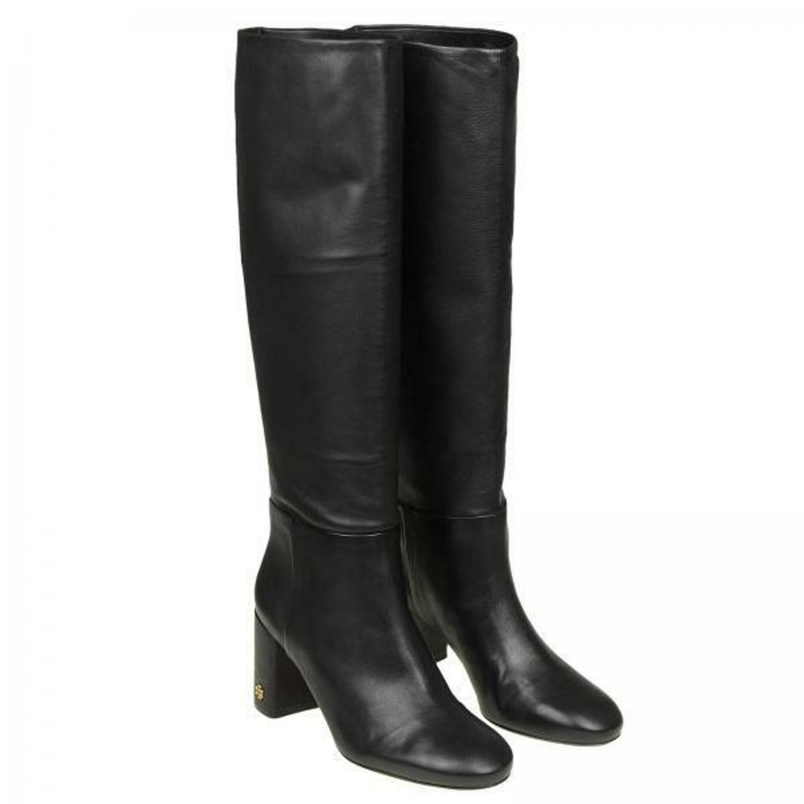 Tory Burch TORY BURCH BLACK BROOKE SLOUCHY LEATHER GOLD REVA TALL 10 Size US 10 / IT 40 - 8 Thumbnail