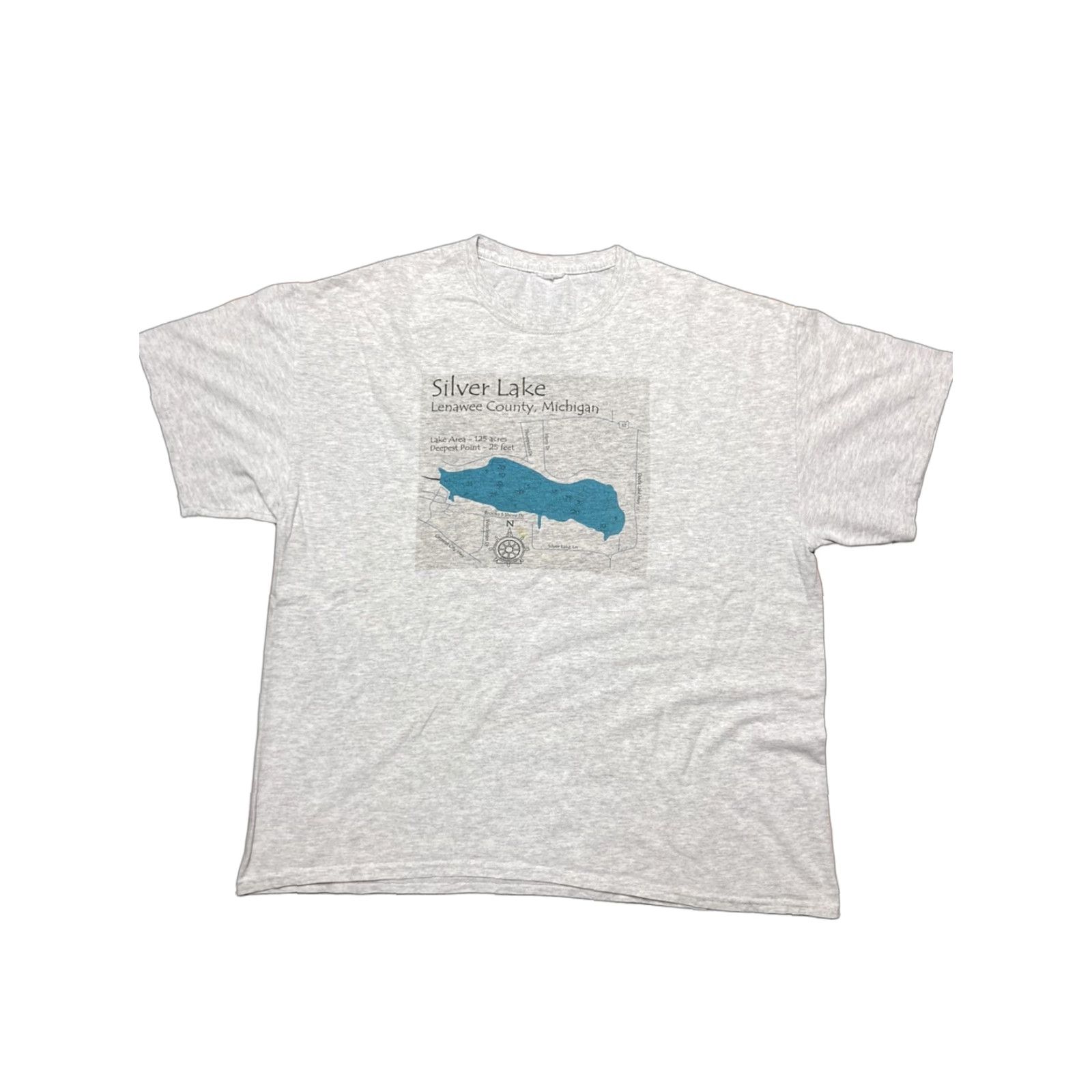 Vintage VINTAGE Michigan T-Shirt gray 90s Y2K Adult XL Lake Michigan graphic Mens Size US XL / EU 56 / 4 - 1 Thumbnail