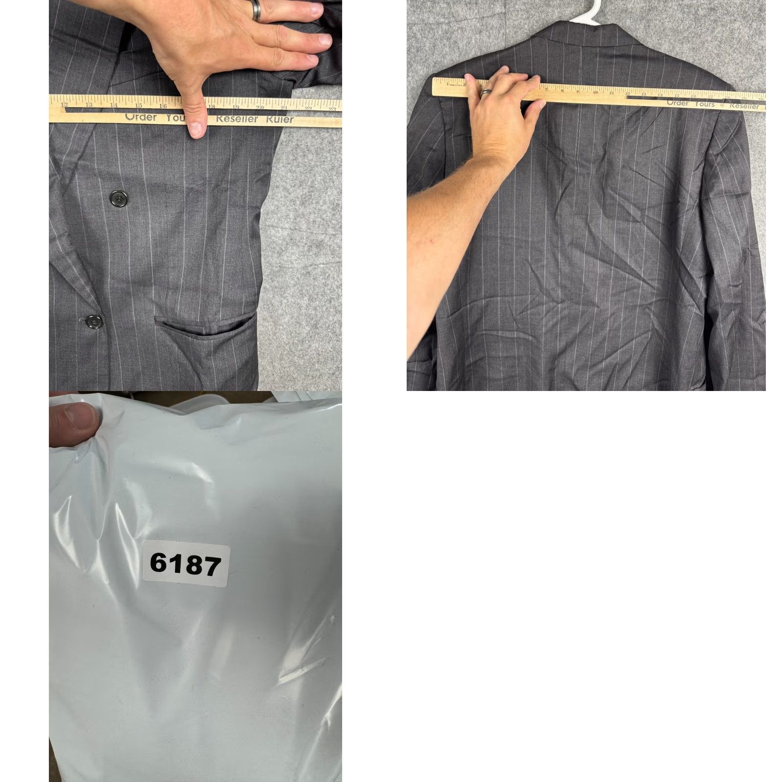 Loro Piana Loro Piana Blazer Jacket Men 42R Gray Pin Stripe 100% Wool Drop Fit Saks 5th Avenue Blazer Mens Regular Chest 42 Gray Pinstripe Wool Jacket Size 42R - 9 Thumbnail