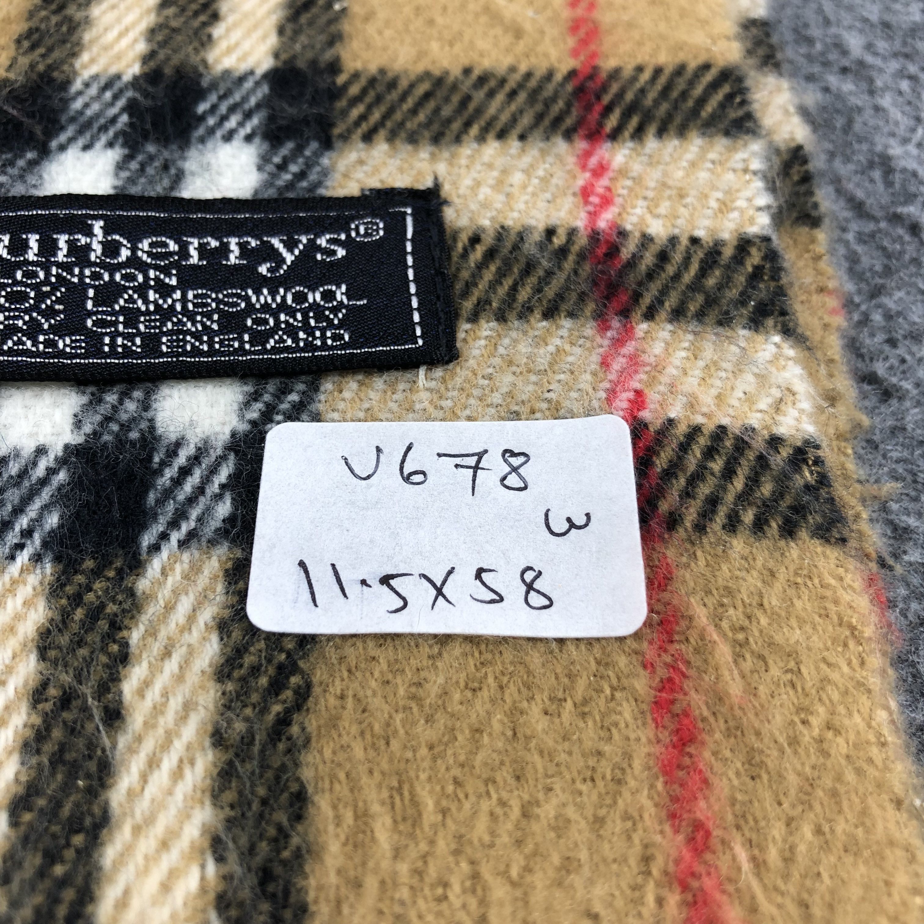 Burberry Burberrys Nova Check Tan Wool Scarf Muffler V678 Size ONE SIZE - 5 Thumbnail