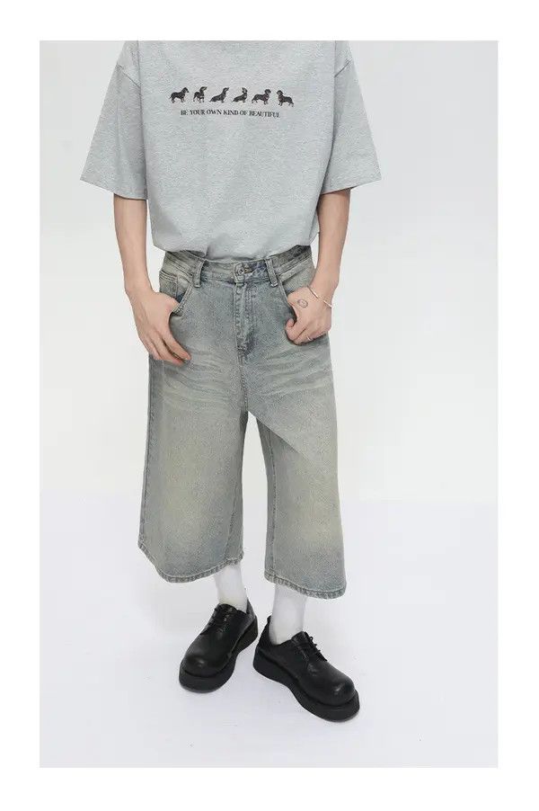 Japanese Brand American distressed retro straight loose denim shorts Size US 32 / EU 48 - 3 Thumbnail