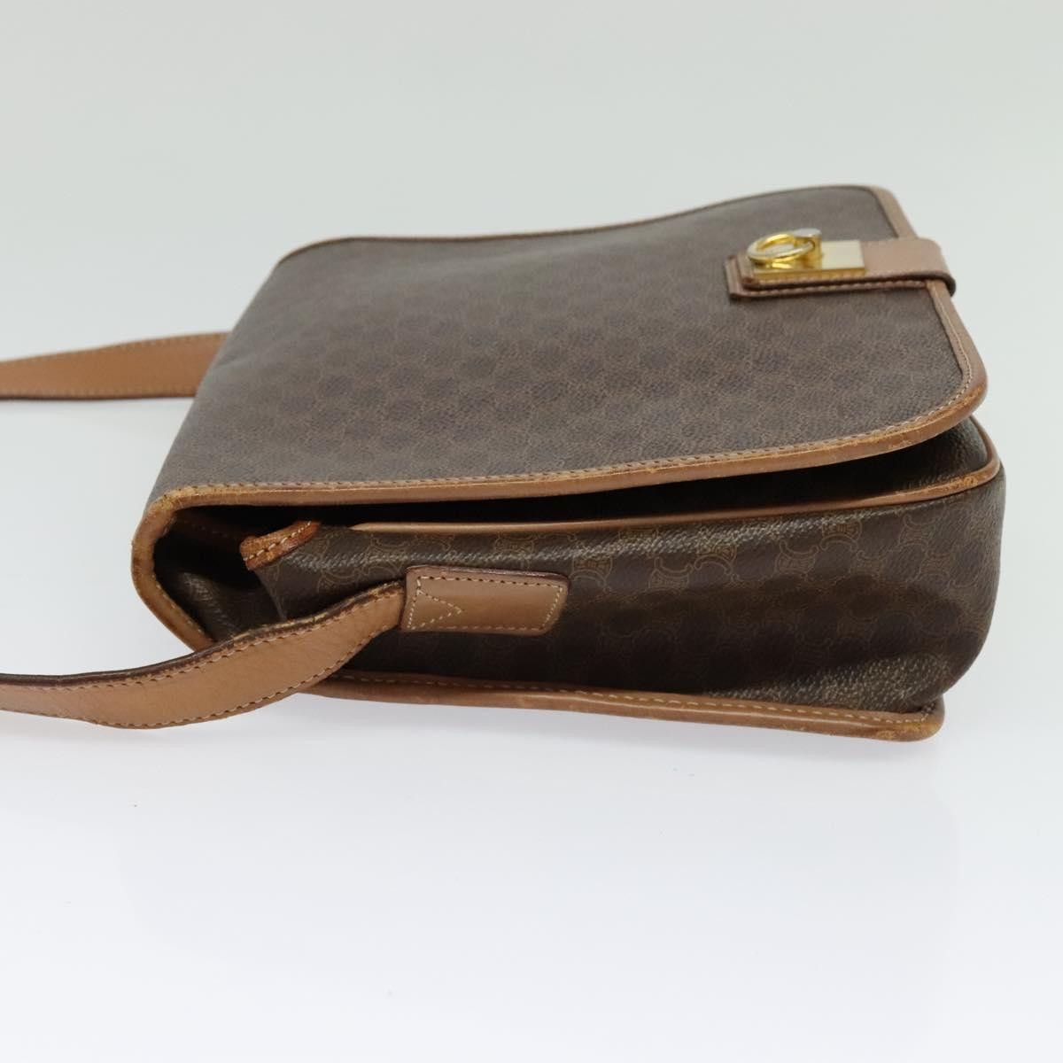 Celine CELINE Macadam Canvas Shoulder Bag Pvc Leather Brown Gold Size ONE SIZE - 4 Thumbnail
