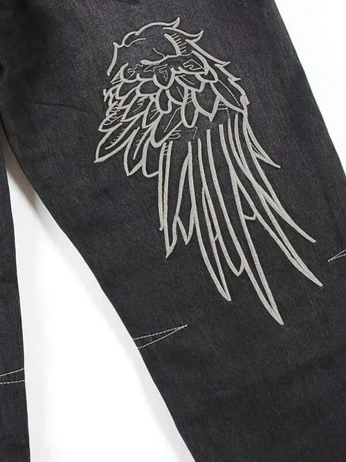 Jean VINTAGE washed retro trap denim jeans Size US 30 / EU 46 - 2 Thumbnail