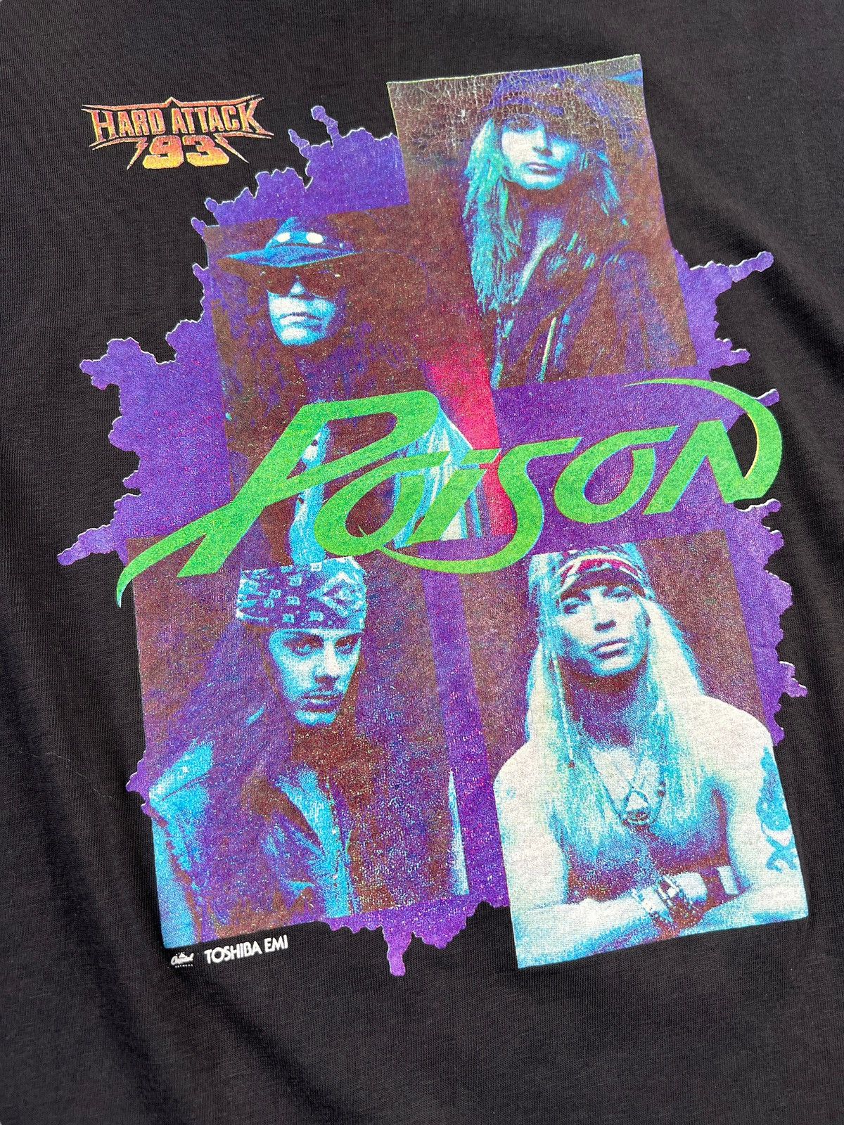 Band Tees × Vintage Vintage 1993 Poison Hard Attack Tour Promo Tee Size US L / EU 52-54 / 3 - 11 Thumbnail
