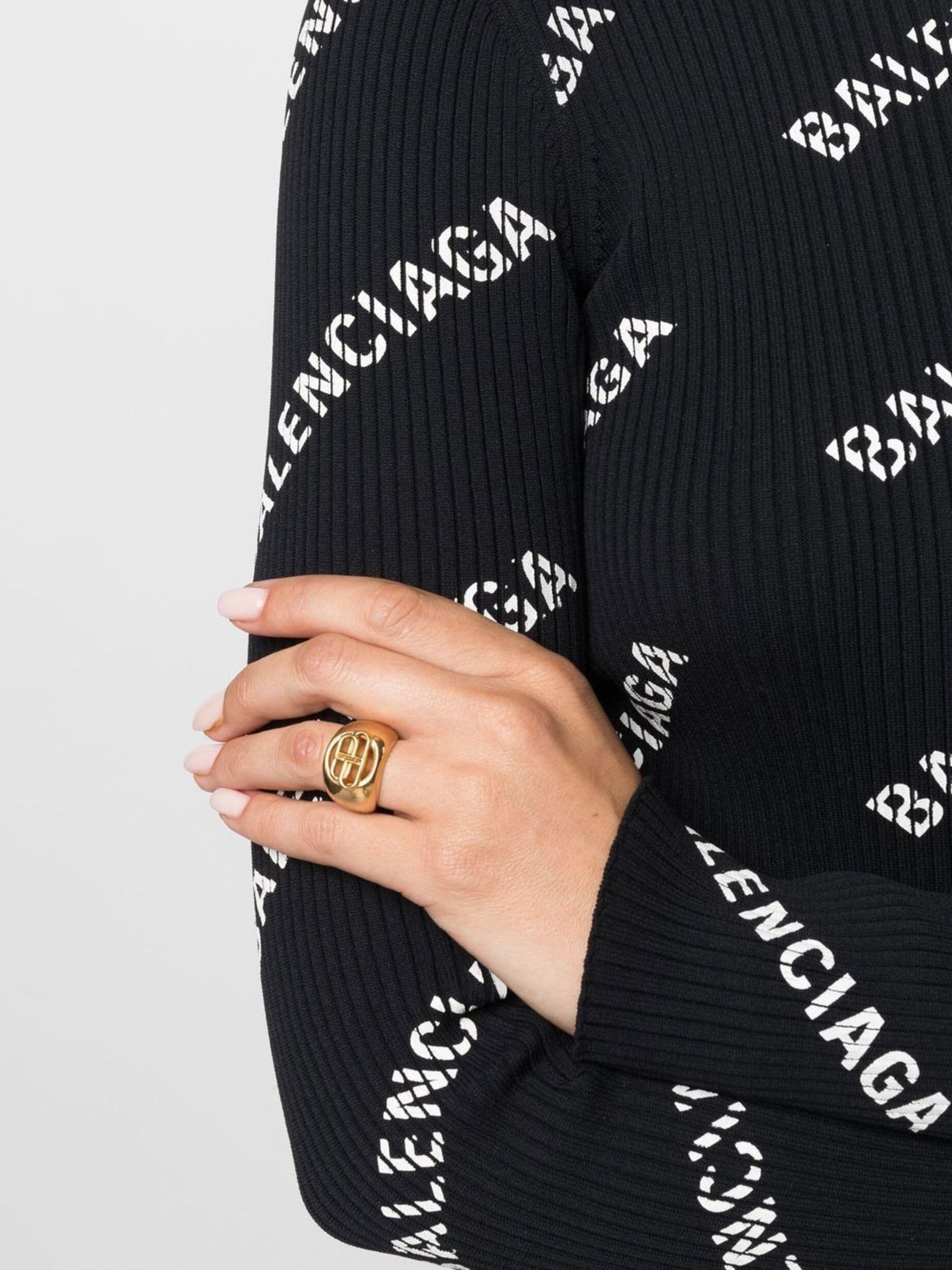 Balenciaga o1la1rc1a0924 Size: 60 / BB Signet Ring in Gold Size ONE SIZE - 3 Thumbnail