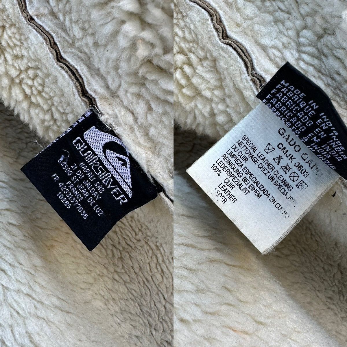 Quiksilver × Vintage Vintage Y2K Quiksilver Boarding Sherpa Leather Jacket Size US L / EU 52-54 / 3 - 10 Thumbnail