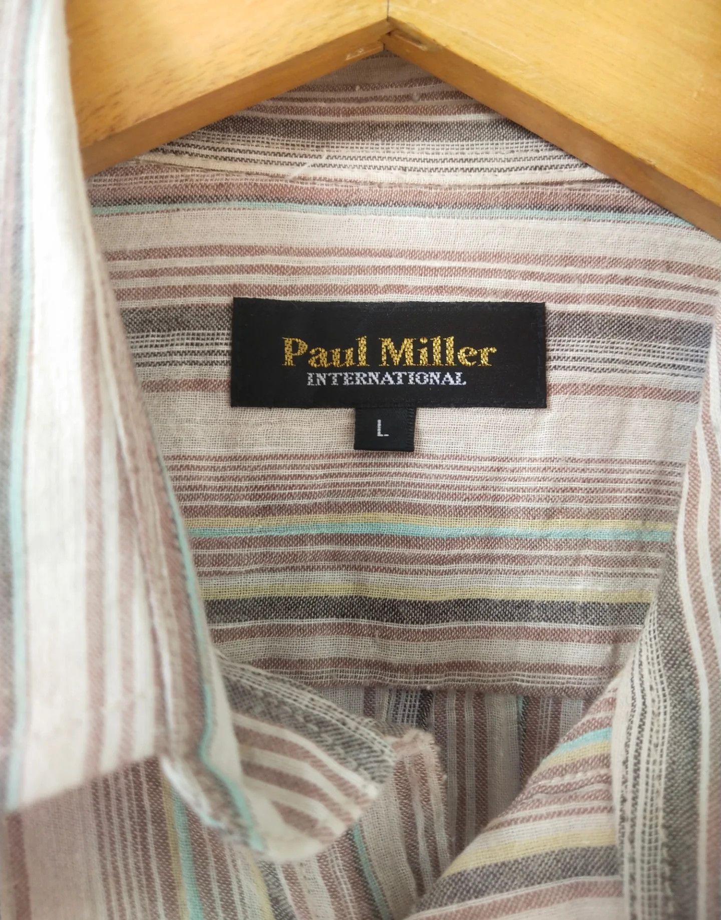 Vintage Paul Miller International Brown Striped Vintage Shirt Size US L / EU 52-54 / 3 - 3 Thumbnail