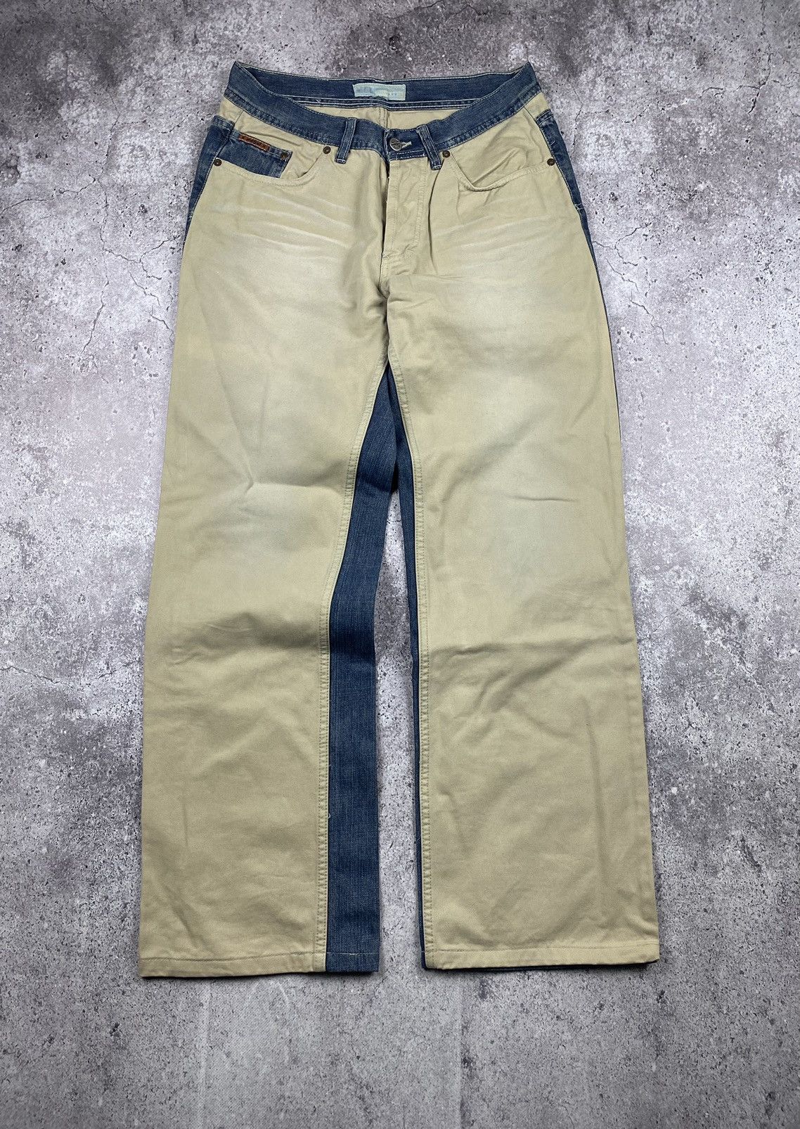 Designer × Japanese Brand Mongul “Two Face” Denim Corduroy Kapital Style Flare Jeans Size US 31 - 1 Thumbnail