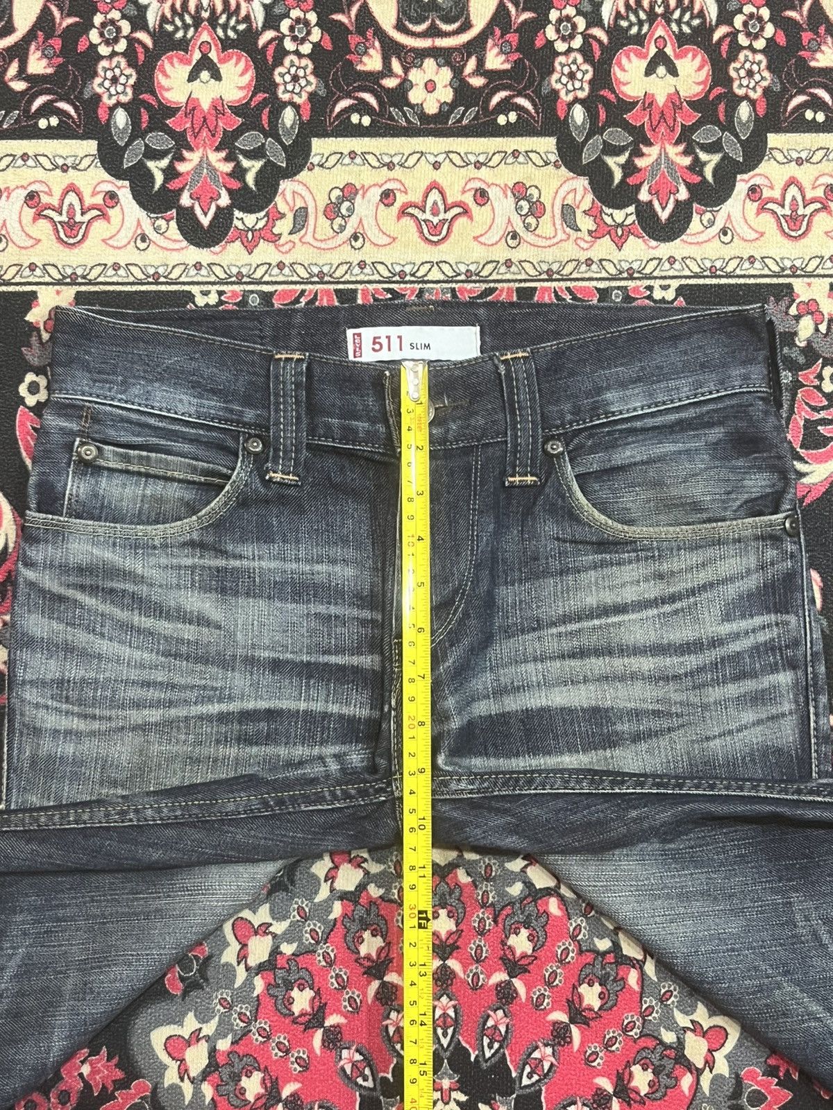 Levi's Vintage Levi’s 511 Slim Fit Blue Whisker Washed Rip Jeans Size US 31 - 14 Thumbnail