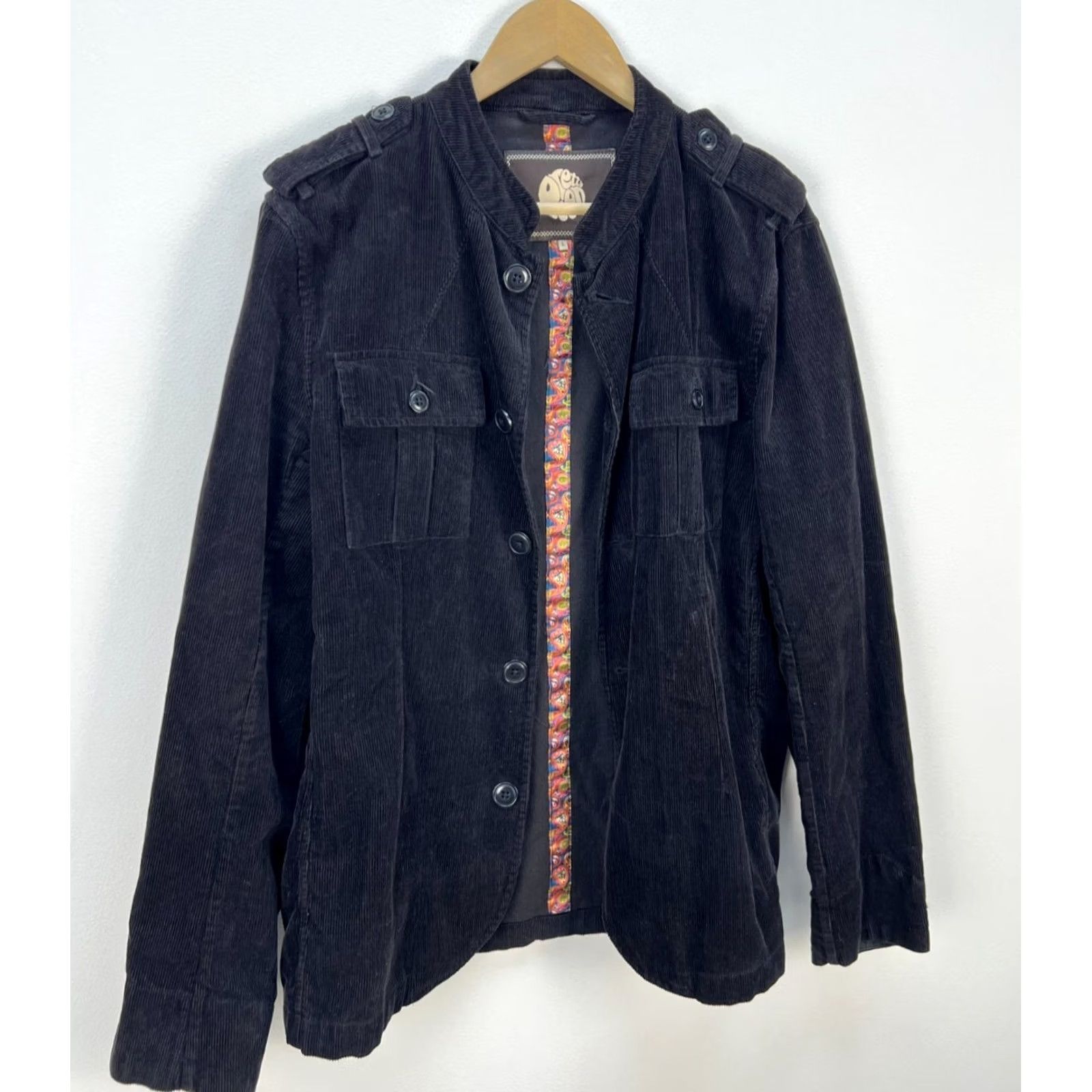 Pretty Green Pretty Green Jacket Overshirt Corduroy Black Button Front Size L Mens Size US L / EU 52-54 / 3 - 2 Thumbnail