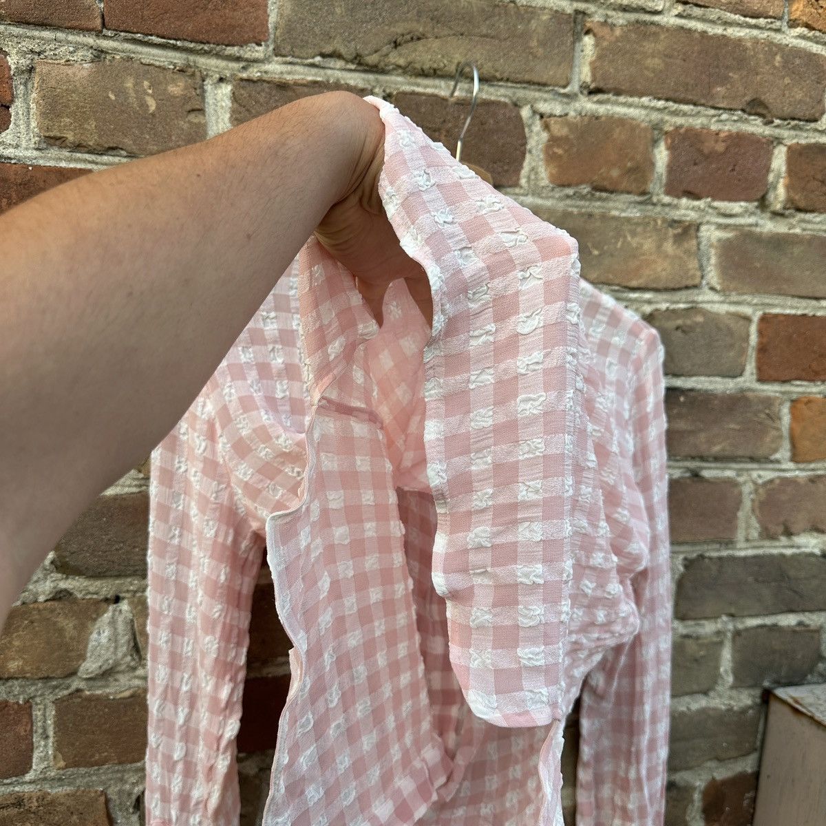 Boutique Moschino Boutique Moschino Ruffle Button Up Shirt Frill Vintage Rare Size M / US 6-8 / IT 42-44 - 3 Thumbnail