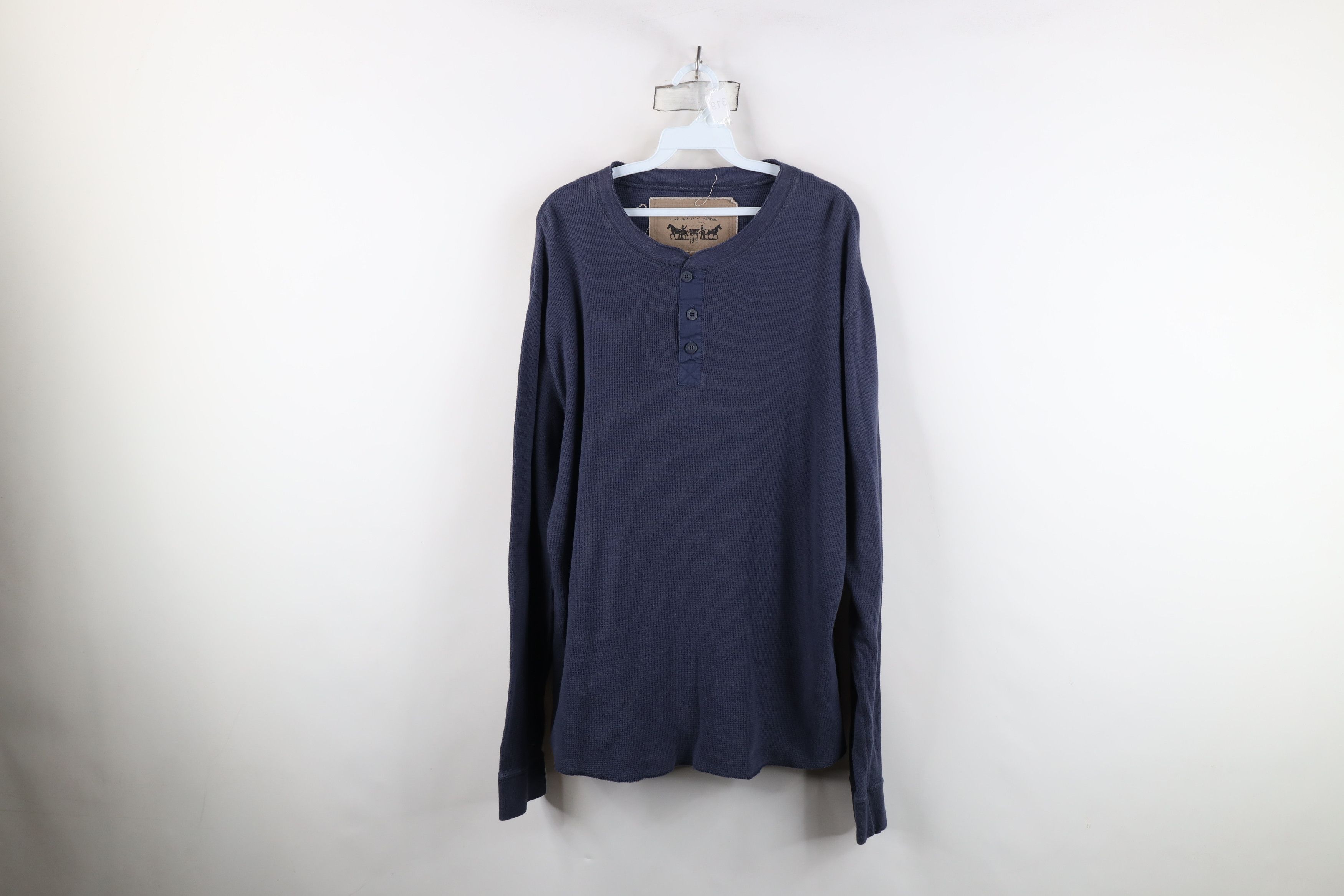 Levi's Vintage Levis Waffle Knit Long Sleeve Henley T-Shirt Size US L / EU 52-54 / 3 - 1 Thumbnail
