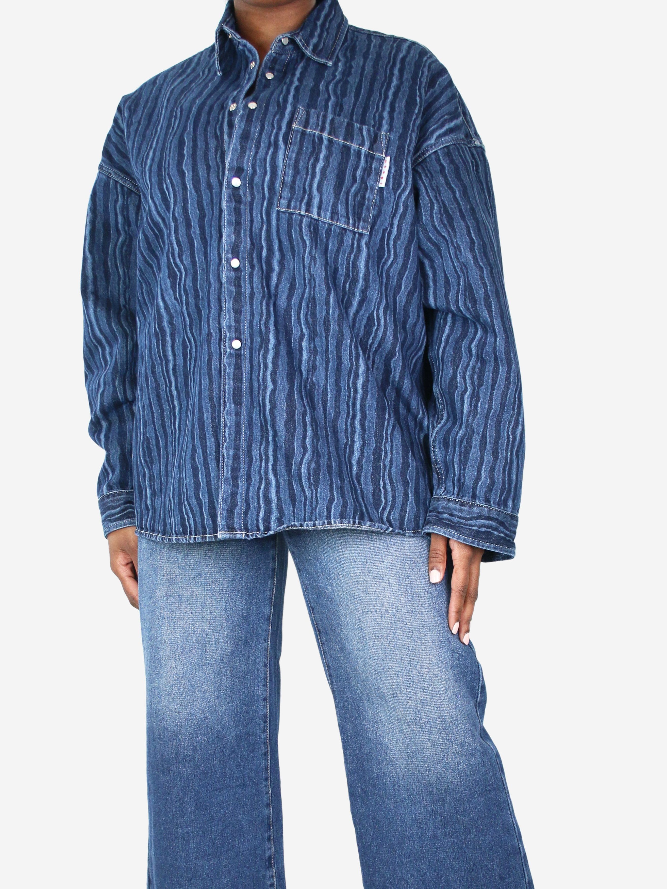 image of Marni Blue Striped Denim Shirt - Size, Women's