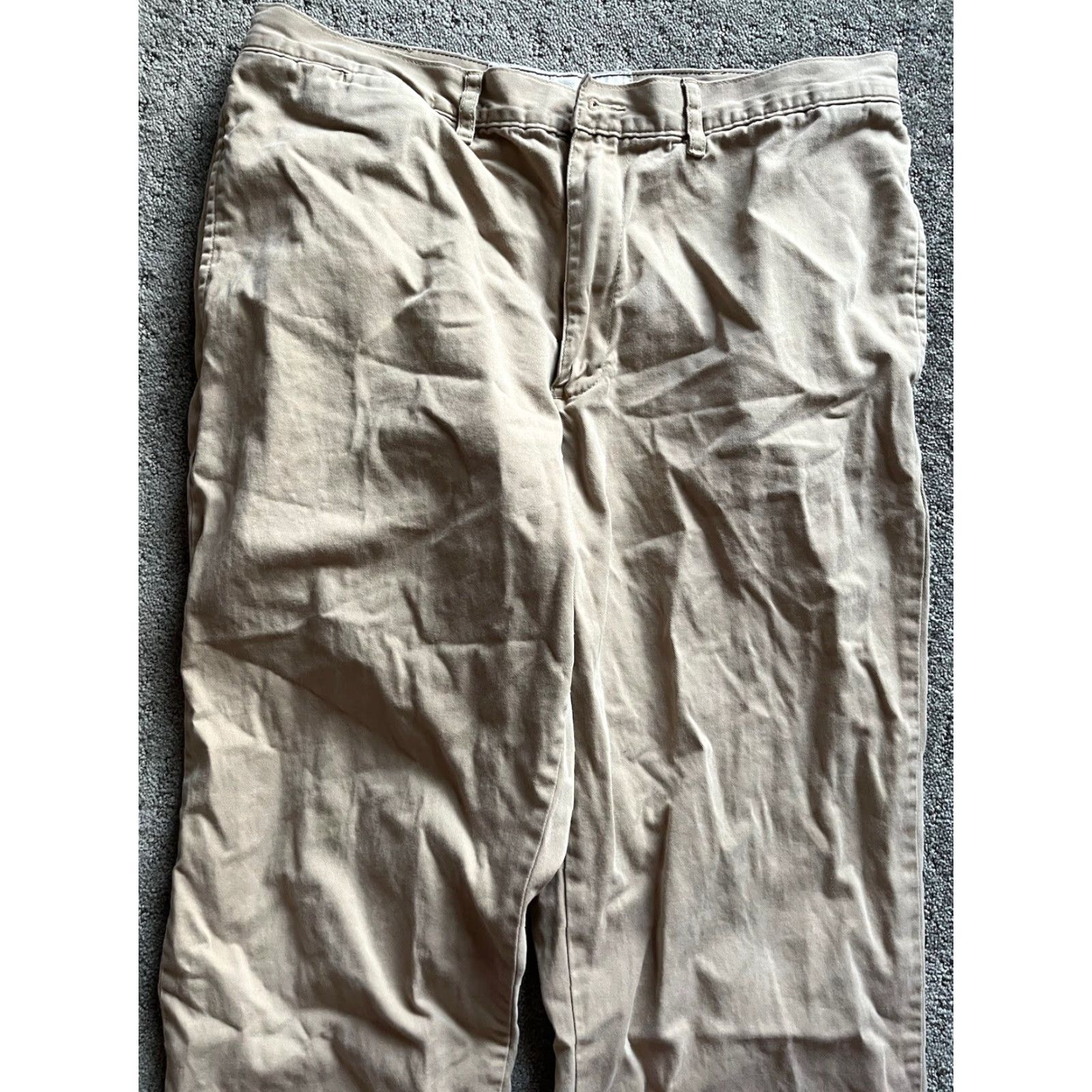 Lands' End VINTAGE Lands' End Chino Pants Men 33x25 Beige Regular 33 Inseam 25 In Beige Mens Chino Pants 1990s Size US 33 - 2 Thumbnail