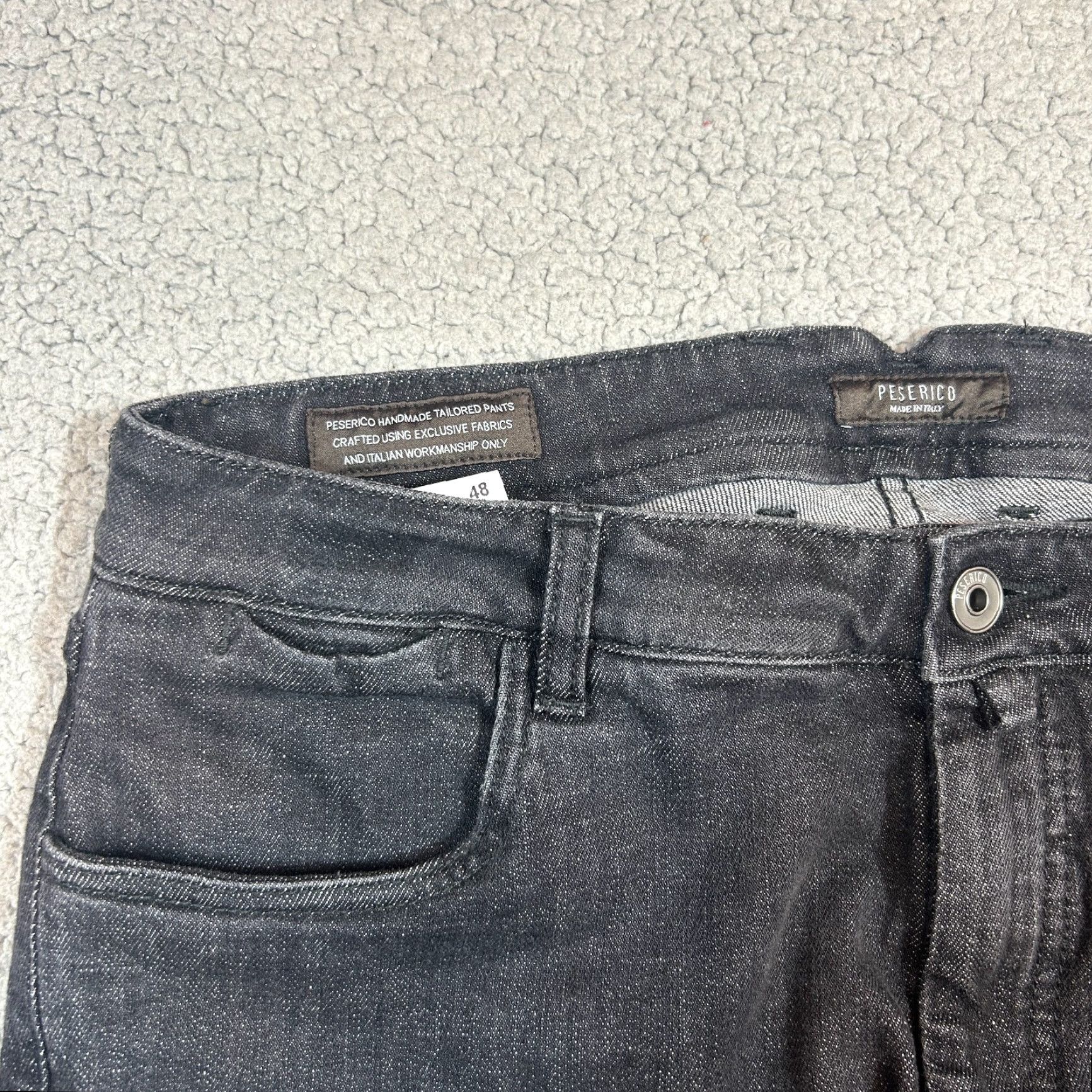 Peserico Peserico Jeans Black Denim Mens Size 33 x 33 Straight Fit Selvedge Vintage No Size US 33 - 2 Thumbnail