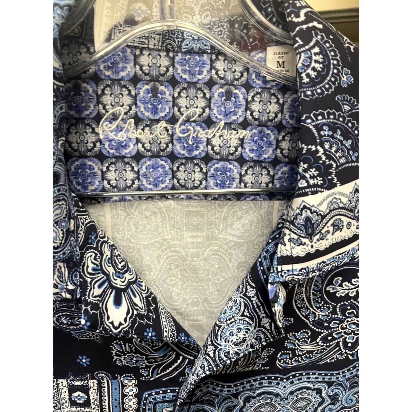 Robert Graham Robert Graham The Gotham Blue Short Sleeve Shirt Men's Medium Size US M / EU 48-50 / 2 - 4 Thumbnail