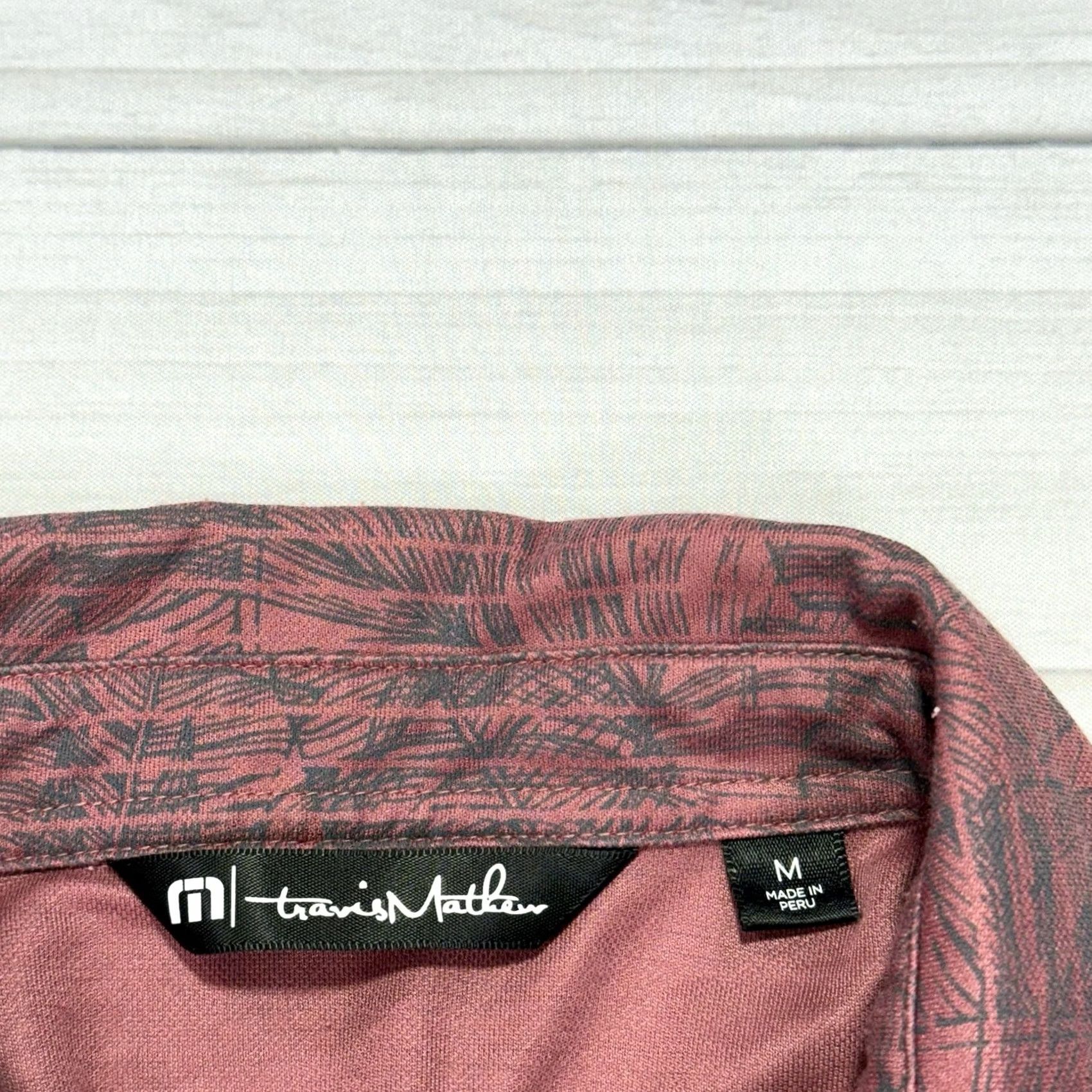 TravisMathew Travis Mathew Polo Shirt Mens M Red Floral Palm Breatha ble Lightweight Stretch Golf Casual Shirt Polo Short Sleeve Logo Pockets Size US M / EU 48-50 / 2 - 3 Thumbnail