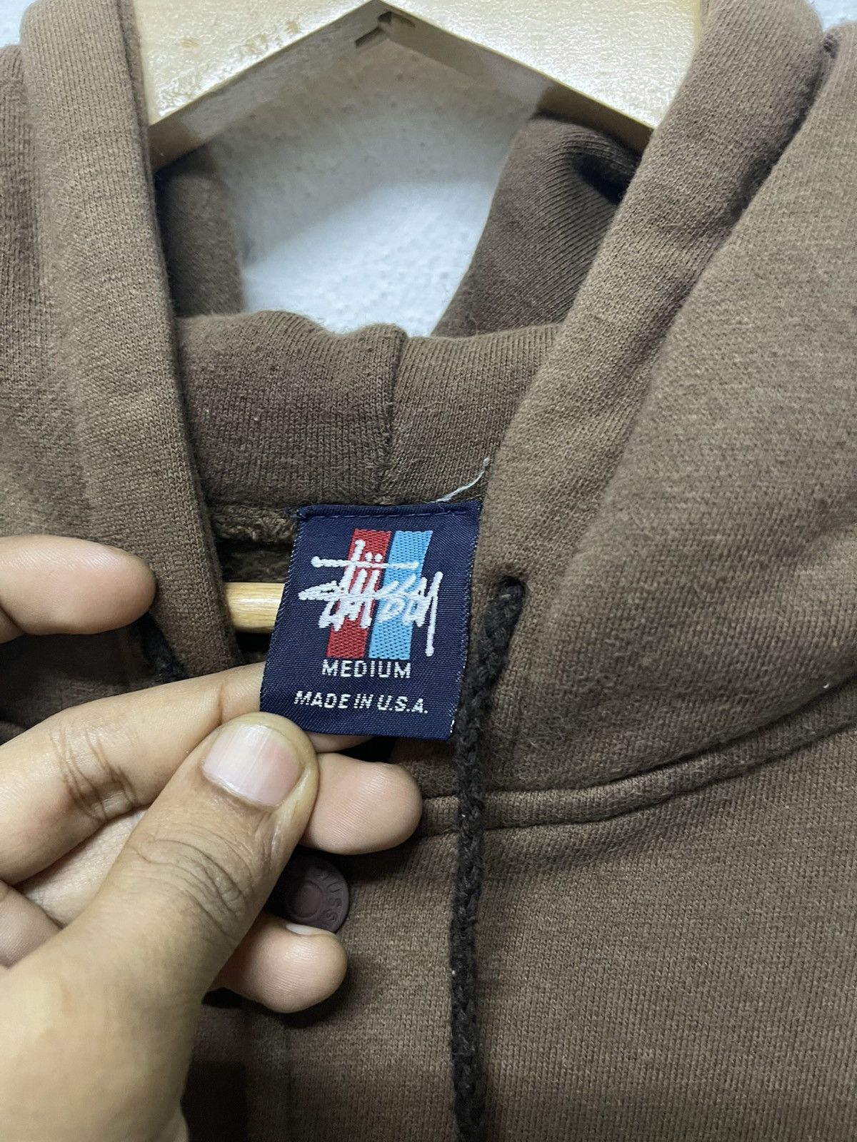 Stussy 90s STUSSY BUTTON UP HOODIE SWEATER BOX LOGO RARE DESIGN Size US M / EU 48-50 / 2 - 8 Thumbnail