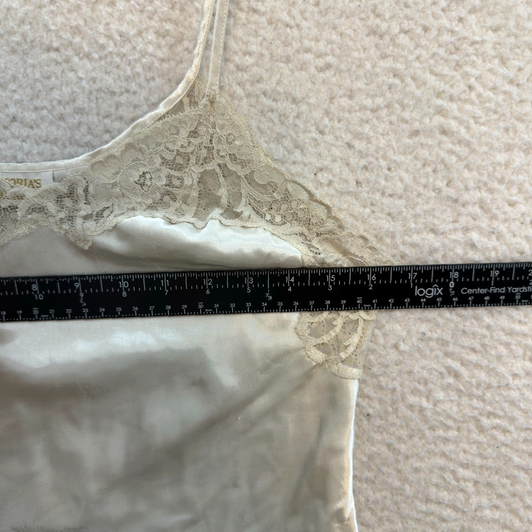 Victoria's Secret VINTAGE Victoria's Secret Camisole Top M Ivory Satin Gold Label 80s Slip Women Size M / US 6-8 / IT 42-44 - 6 Thumbnail