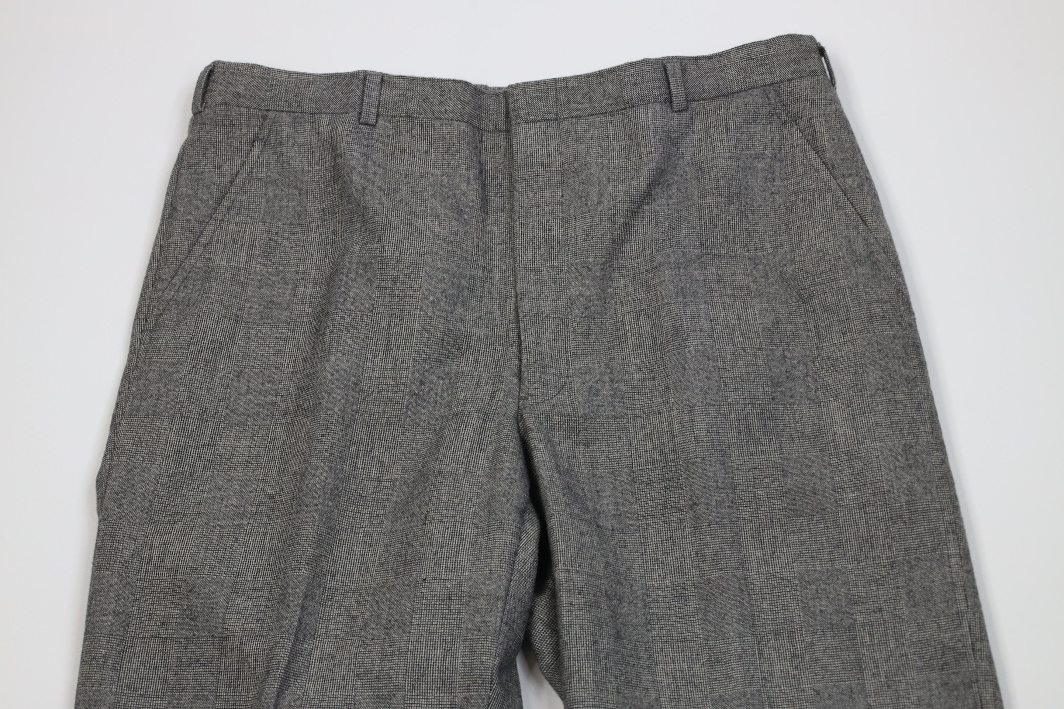Christian Dior Monsieur Vintage 70s Christian Dior Knit Wide Leg Chino Pants Plaid Size US 34 / EU 50 - 2 Thumbnail
