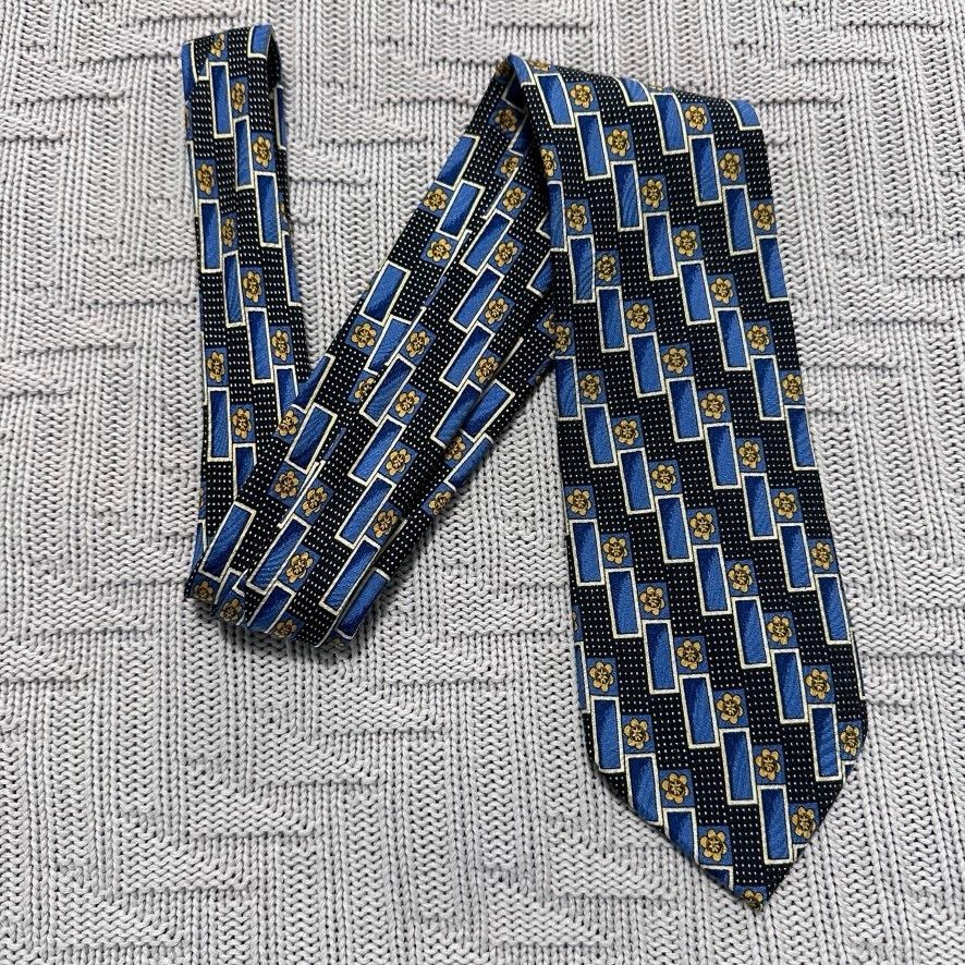 Ermenegildo Zegna Ermenegildo Zegna blue geometric silk tie Size ONE SIZE - 1 Thumbnail