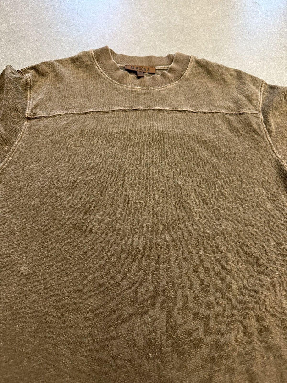 Kanye West Yeezy Season 3 College Slub Knit Cropped Tee - Green Size US S / EU 44-46 / 1 - 3 Thumbnail
