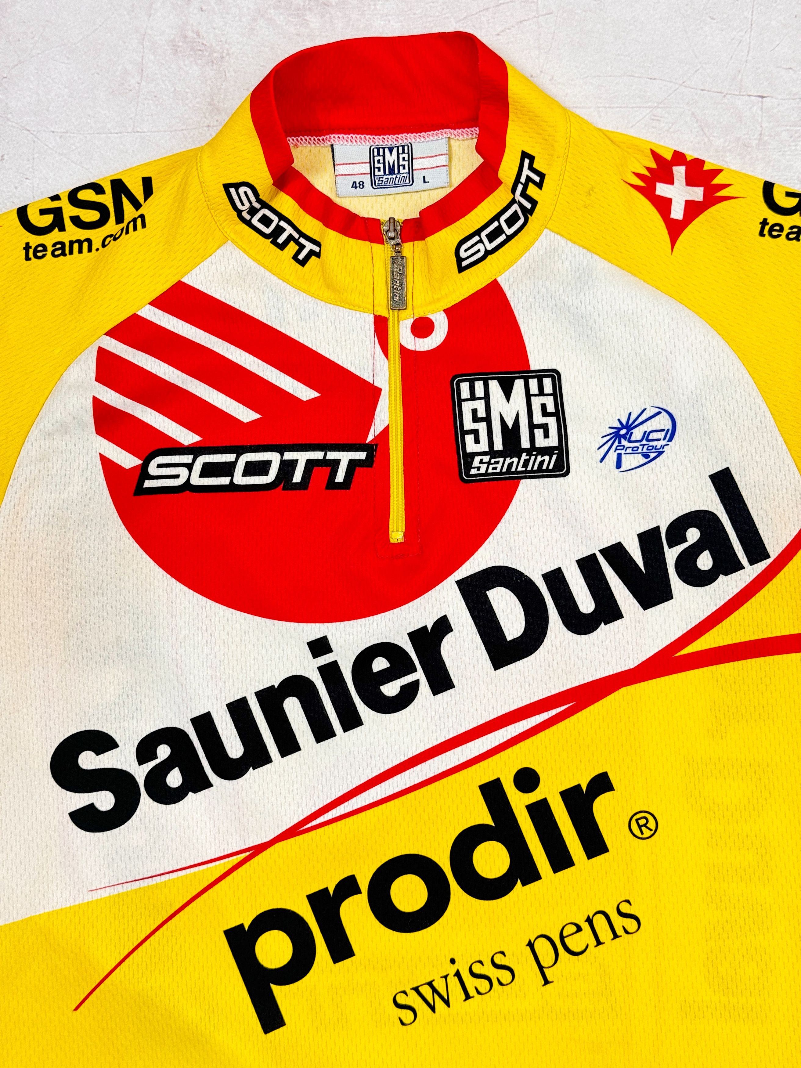Vintage Vintage Santini Cycling Jersey 2006 Saunier Duval Prodir Size US M / EU 48-50 / 2 - 3 Thumbnail